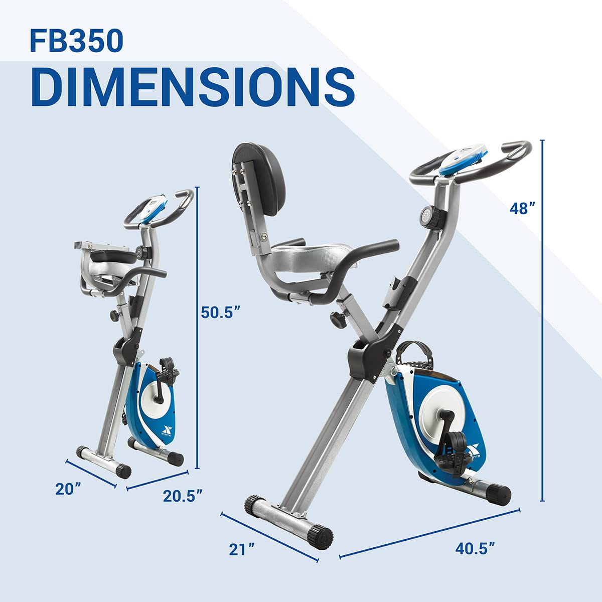 XTERRA Fitness Folding Exercise Bike for Home Gym - 225 LB Weight Capacity - Cardio Workout Equipment for Indoor Cycling & Full-Body Training
