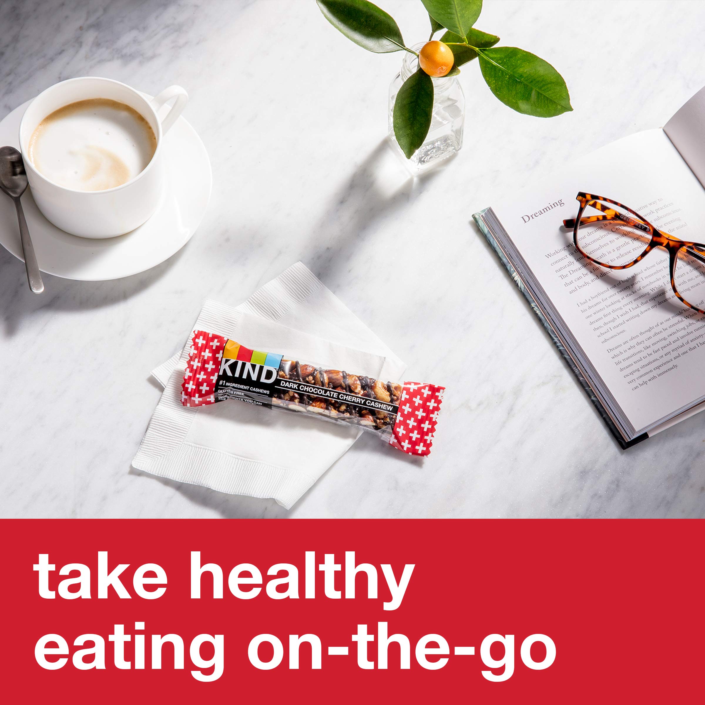 KIND Bars, Dark Chocolate Cherry Cashew - Healthy Gluten Free Snack Bars (12 Count) | On-the-Go Nutrition for Work, Hiking & Travel