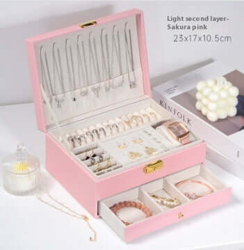 3 Layer Waterproof Jewelry Organizer Box for Necklaces & Rings | Travel-Friendly Storage Case | Perfect for Travel, Home, and Gift Giving