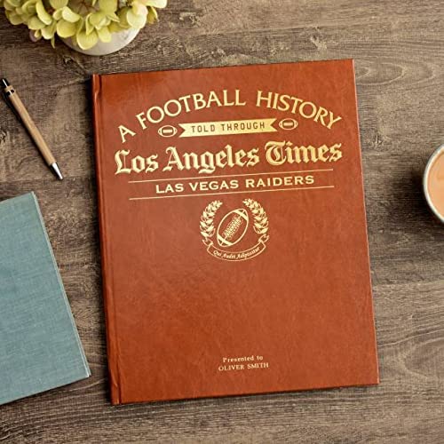 Personalized Football History Book - Custom Sports Fan Gift with Gold Foil Embossed Name - NFL History Through Newspaper Archives - Perfect for Birthday, Anniversary & Retirement Gifts for Football Lovers