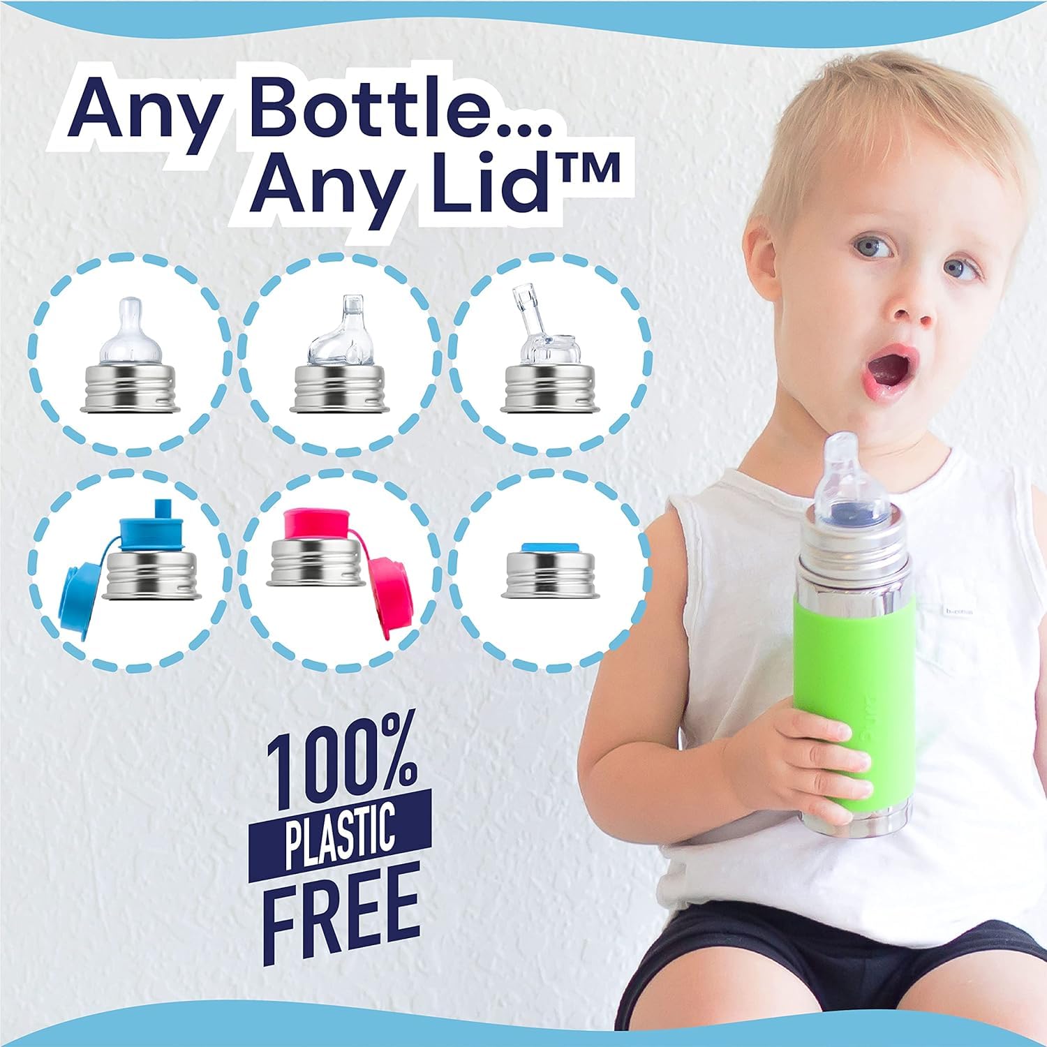 Pura Kiki 9oz/260ml Stainless Steel Insulated Sippy Cup with Sleeve - Plastic-Free, MadeSafe Certified, Medical-Grade Silicone Spout - Fast Flow for Kids, Toddlers & Babies - Moss Green - Perfect for Daycare, Travel & On-the-Go Hydration