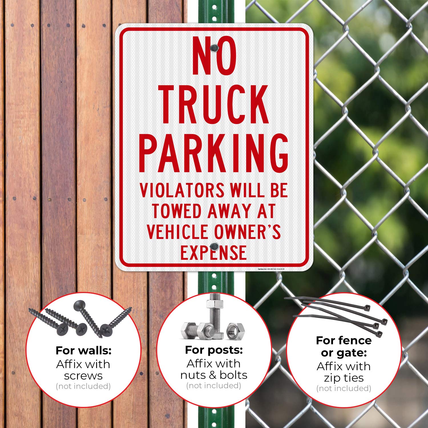 No Truck Parking Sign - 24x30 Inches, 3M EGP Reflective .080 Aluminum, Fade Resistant - Indoor/Outdoor Use - Made in USA - Perfect for Warehouses, Loading Docks & Restricted Parking Areas