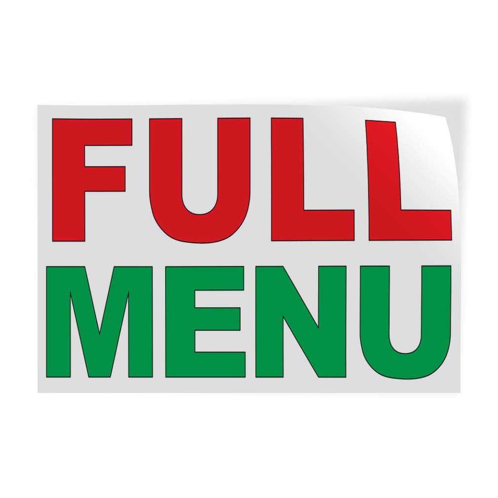 High-Quality Vinyl Decal Stickers for Restaurants & Food Trucks - Multiple Sizes (14x10 Inches) - Red & Green Full Menu Safety Signs & Labels - Perfect for Industrial Use, Commercial Kitchens & Food Service Businesses