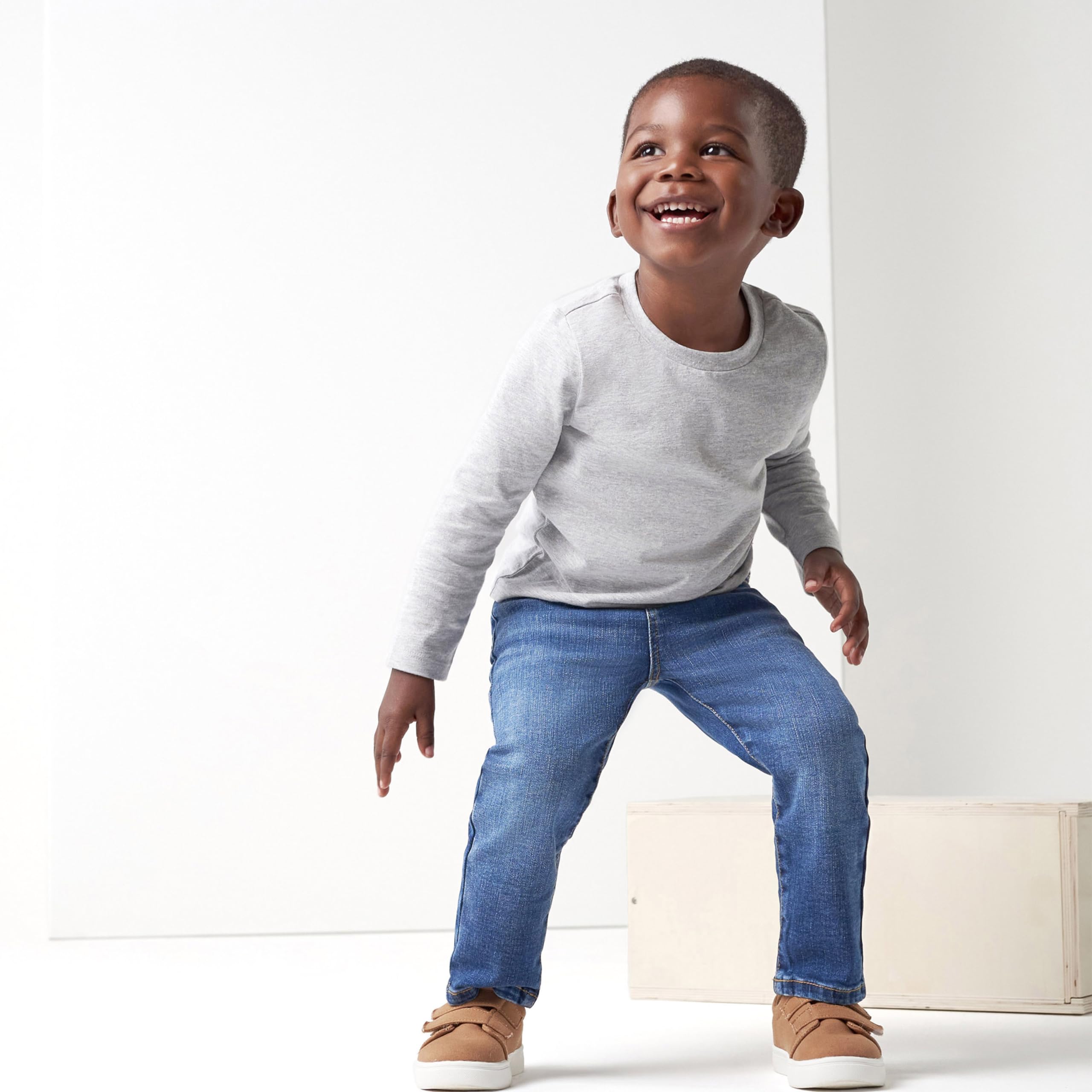Gerber Baby Toddler Straight Leg Stretch Denim Jeans - Soft & Comfortable for Boys & Girls - Perfect for Playtime & Everyday Wear