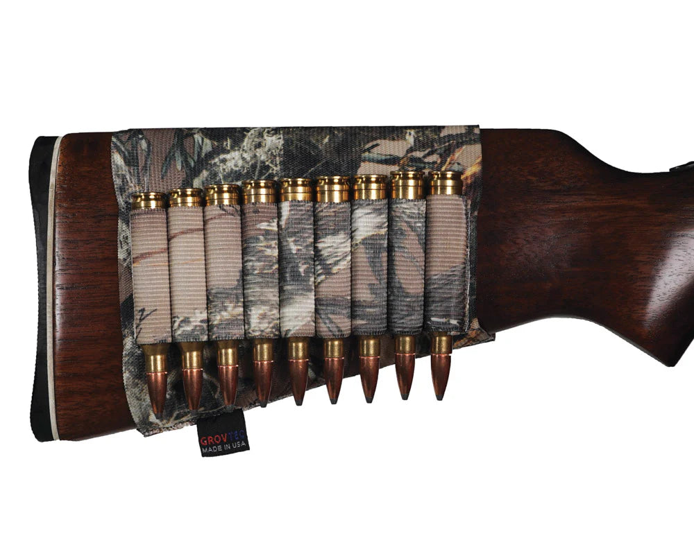 **GrovTec Buttstock Cartridge Holder - Open Style Rifle Shell Carrier for Shotgun & Hunting Accessories | Perfect for Hunting, Shooting Range & Outdoor Adventures**