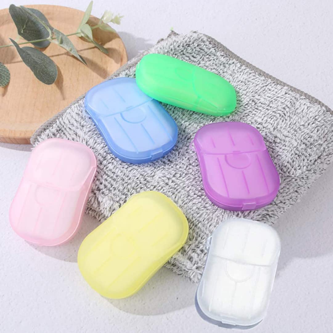 100 Sheets Portable Disposable Paper Soap - Travel Size Foaming Film Soap for Camping, Hiking & Outdoor Activities (5 Pack) - Perfect for Hand Washing On-The-Go, Emergency Kits & Hygiene While Traveling
