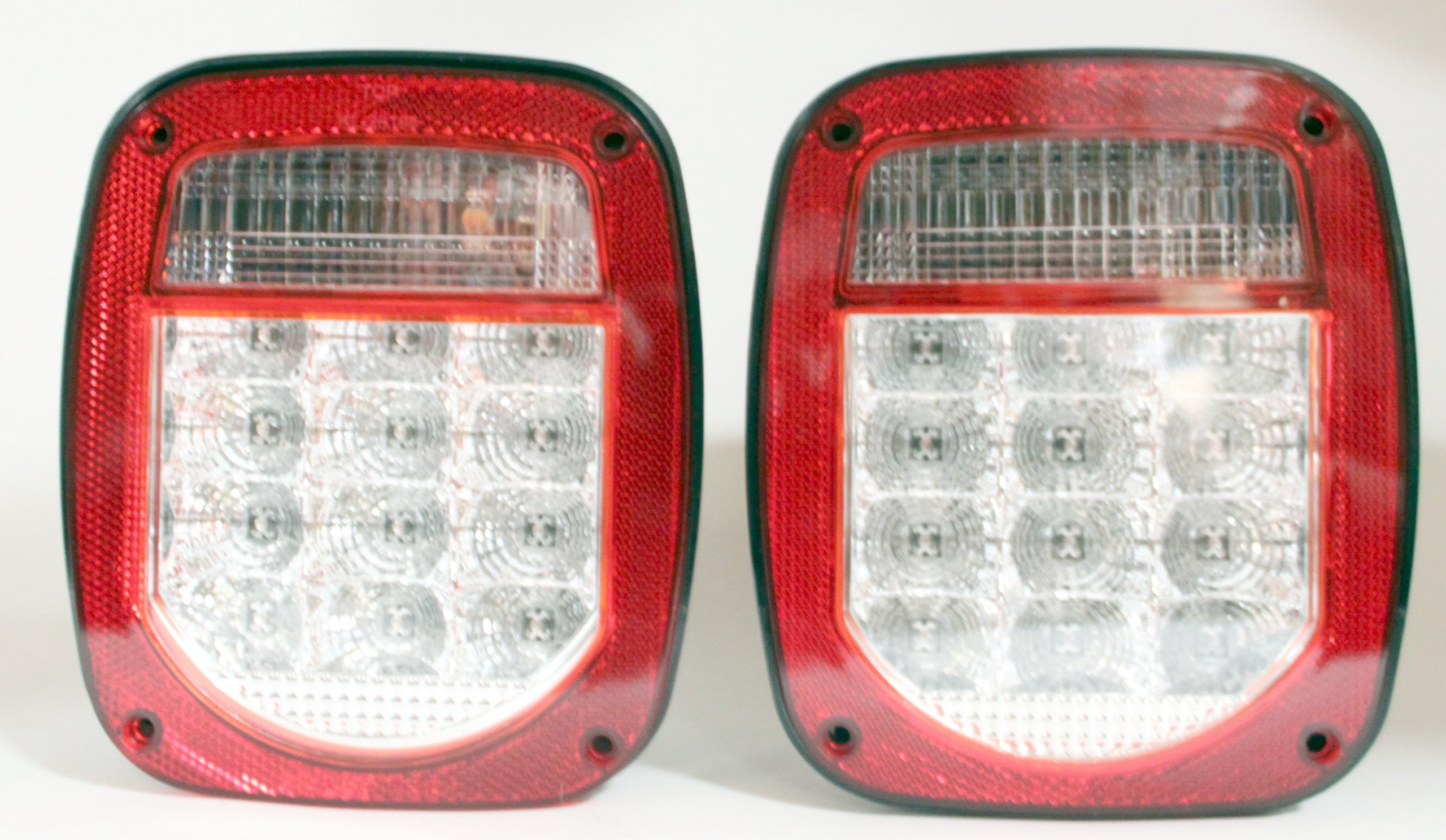 Red LED Trailer Boat Truck Lights - Stop Turn Tail Lights for TJ CJ YJ JK Models - Stud Mount Installation - Perfect for Off-Roading, Marine & RV Lighting