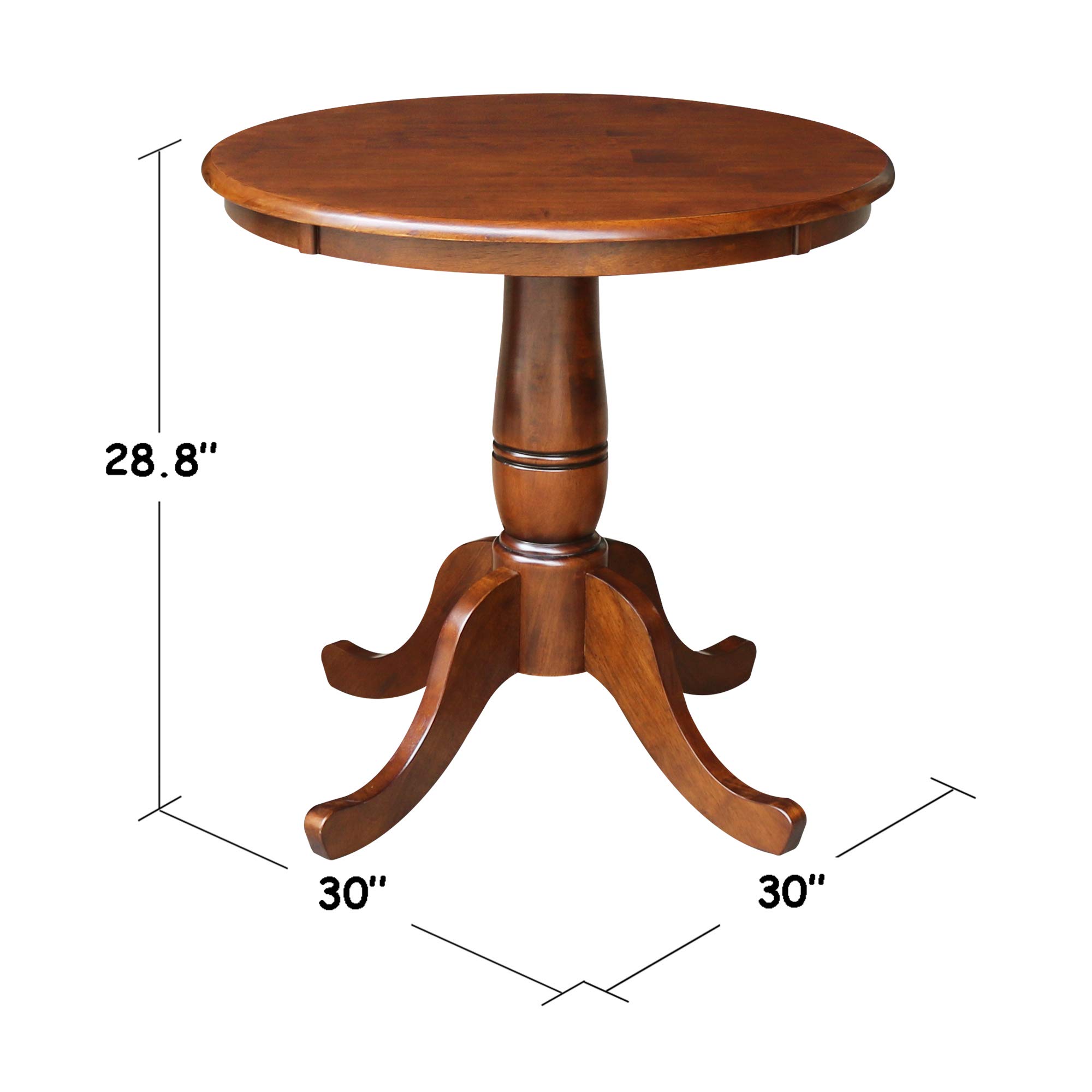 International Concepts 30-Inch Round Pedestal Dining Table in Espresso Finish - Perfect for Small Space Dining Rooms, Breakfast Nooks & Apartment Living