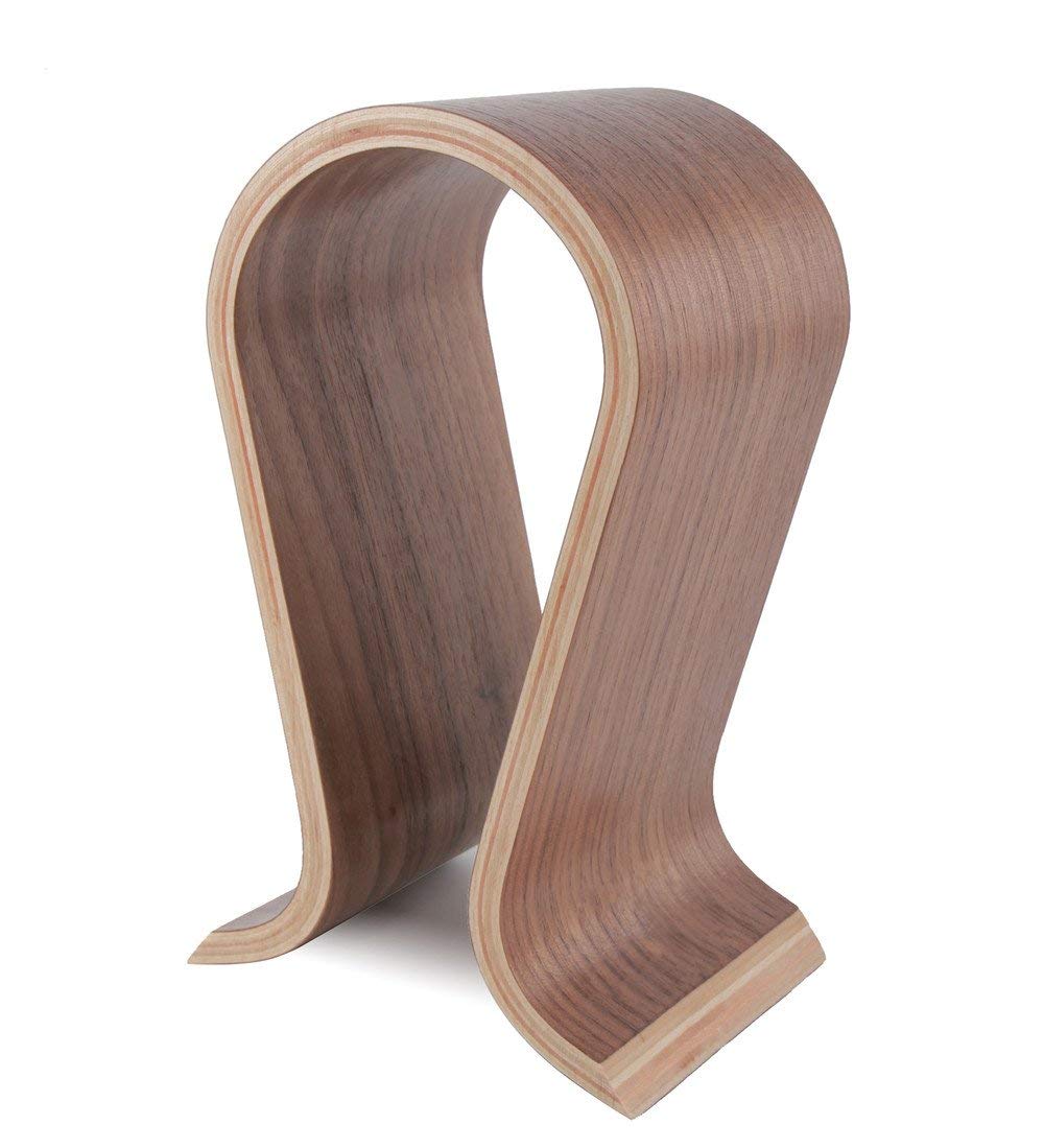 Premium Walnut Wooden Headphone Stand - Elegant Display & Organizer for Gaming Headsets, Studio Headphones - Perfect for Home Office, Gaming Setup & Workspace Decor