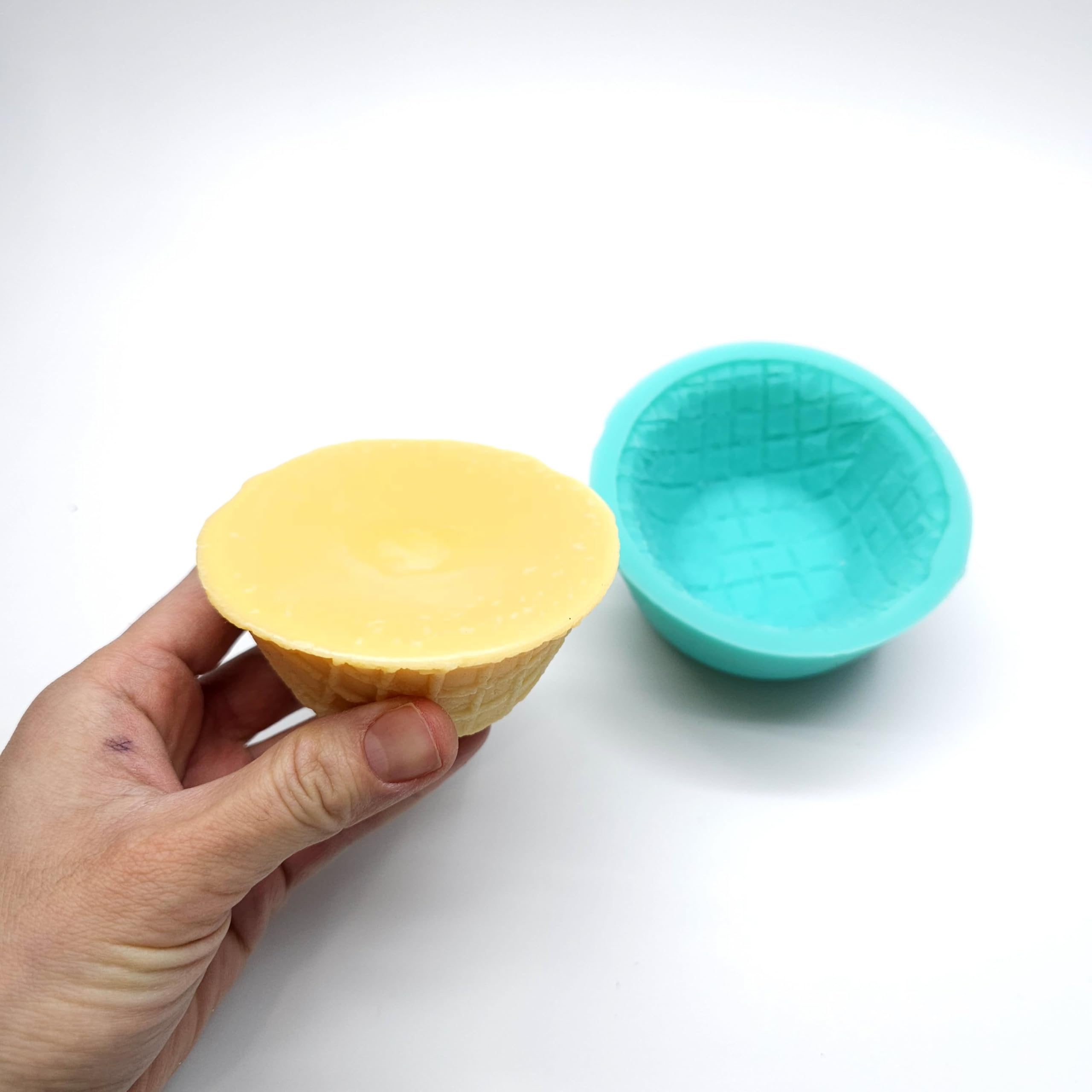 Waffle Bowl Cone Mold - Silicone Ice Cream Cone & Cookie Maker for Baking, Soap, Candle, Wax & Resin Crafts | Perfect for DIY Desserts, Party Treats & Handmade Gifts