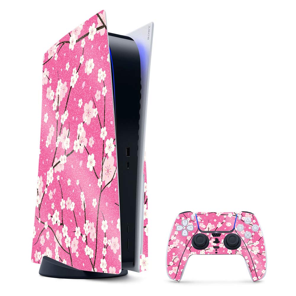 MightySkins Glossy Glitter Skin for PS5 - Sakura Pink | Protective & Durable | Easy to Apply for Gaming Setup