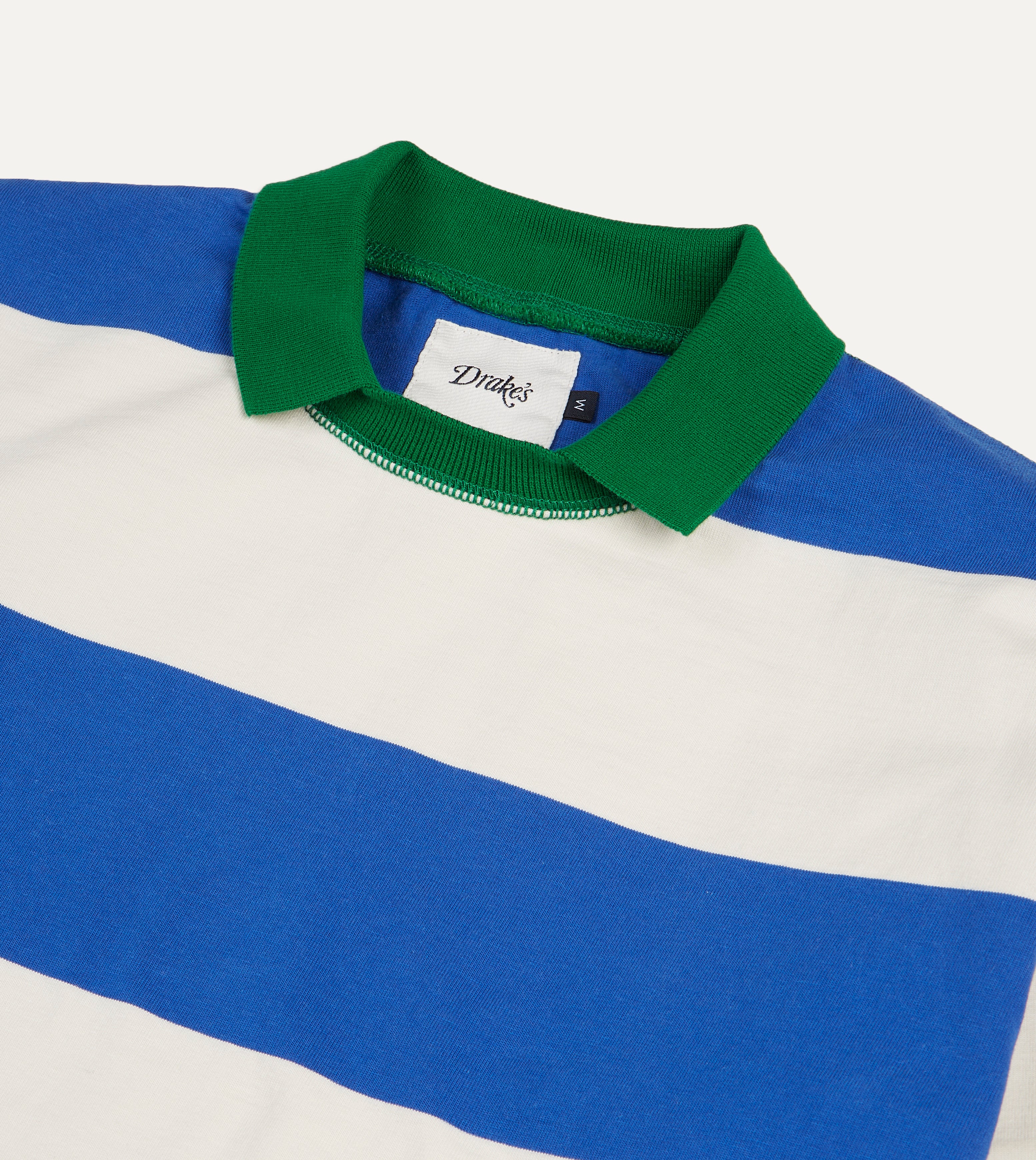 Blue and White Striped Mock Collar Long Sleeve Jersey Top - Women's Casual Wear for Work, Date Night & Everyday Comfort