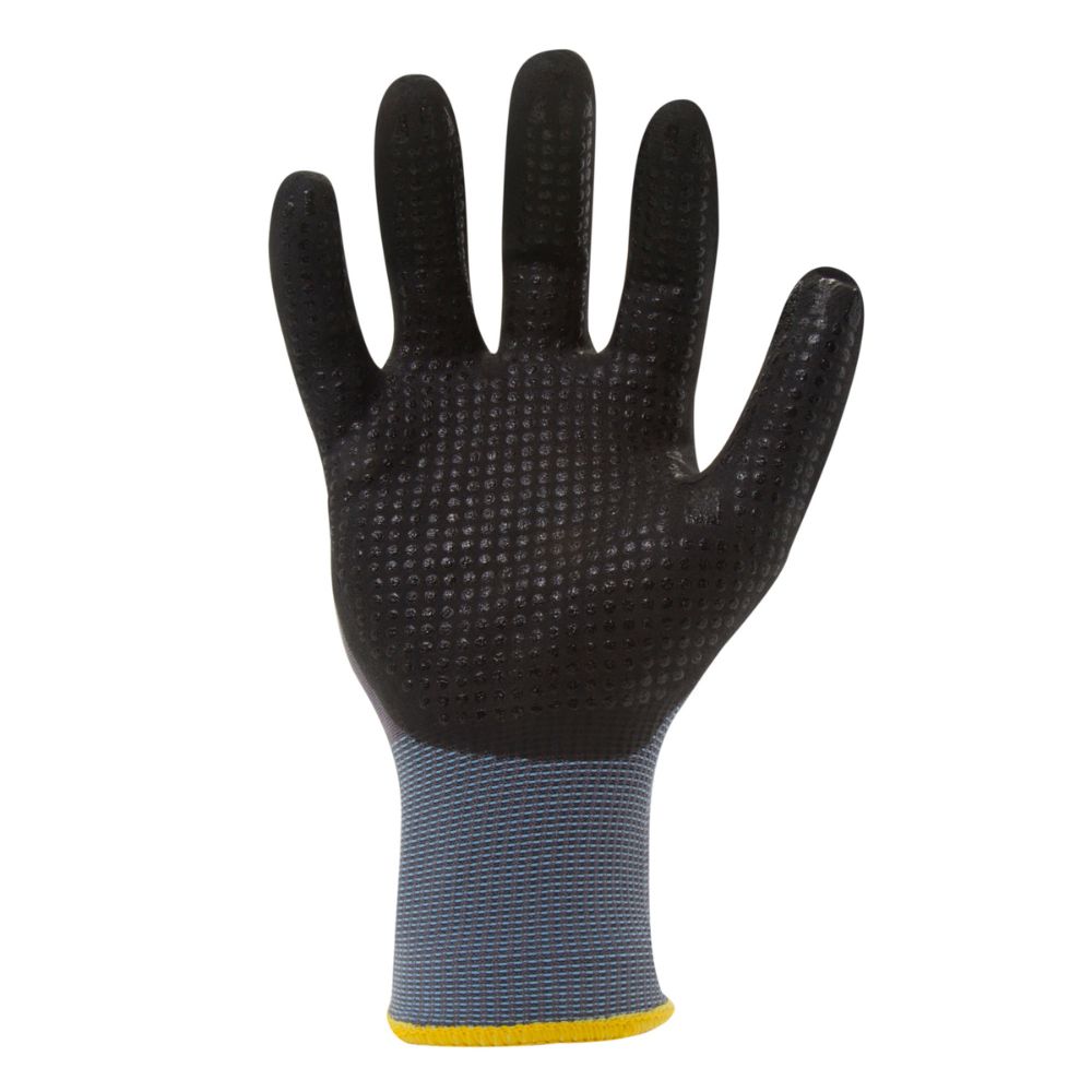 212 Performance AXDG 16 009PR AX360 Dotted Grip Nitrile Dipped Work Gloves - 1 Pair, Medium Charcoal - Durable & Comfortable for Construction, Gardening & DIY Projects
