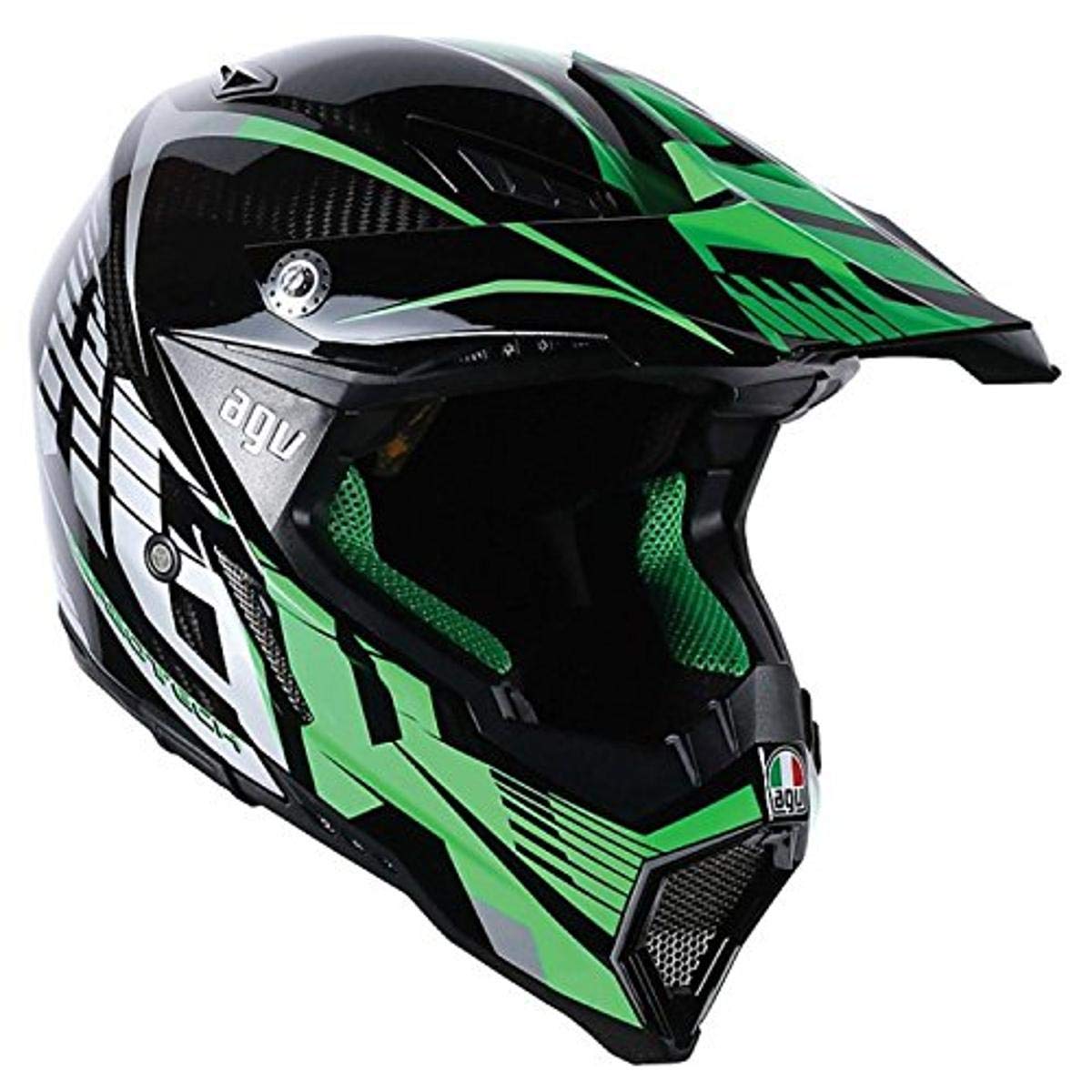 AGV AX-8 Evo Full Face Motorcycle Helmet - DOT & ECE Certified - Lightweight Carbon Fiber Design for Racing & Street Riding - High Visibility & Aerodynamic Performance