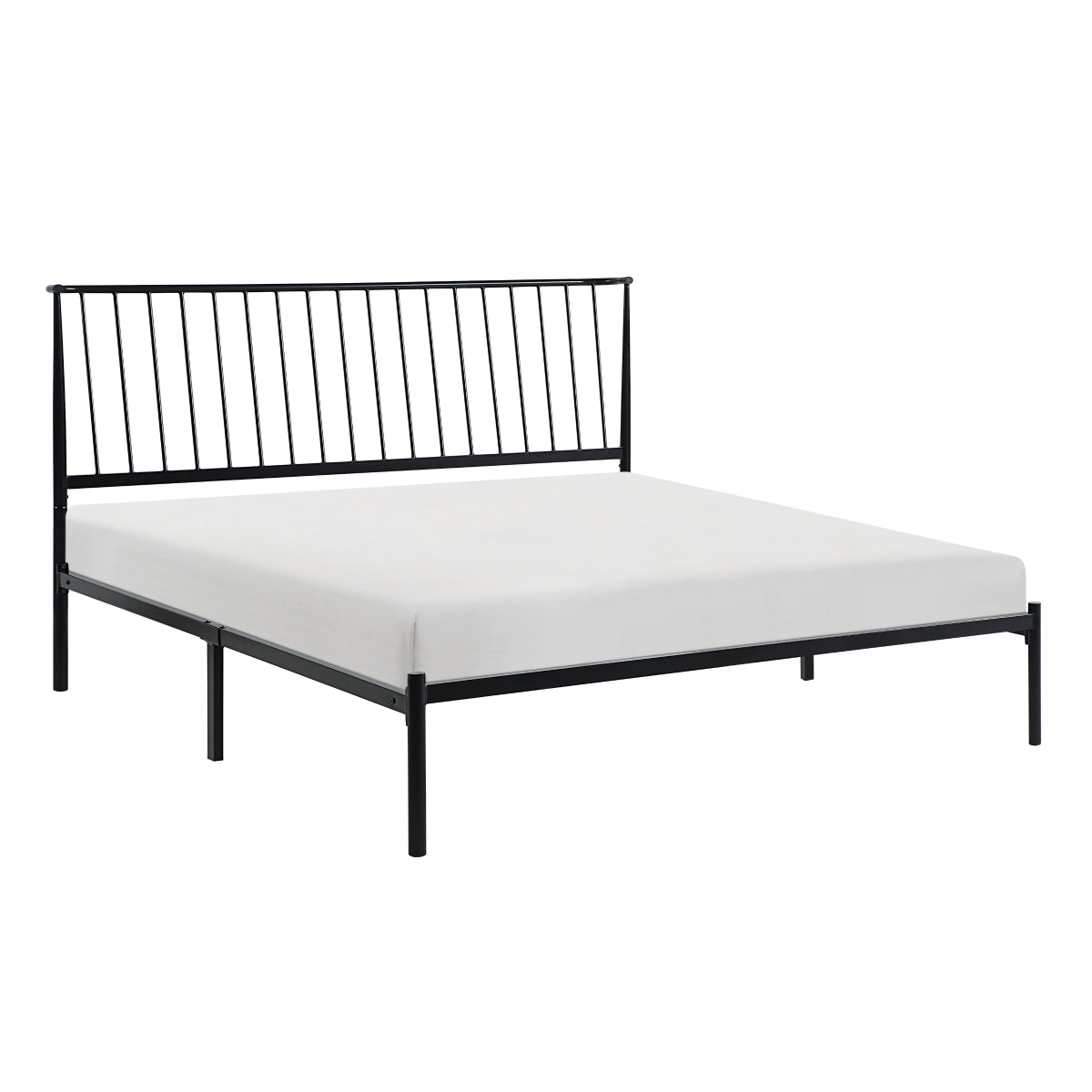 Black Metal King Platform Bed Frame - No Box Spring Needed - Sturdy & Modern Design for Master Bedroom & Guest Room