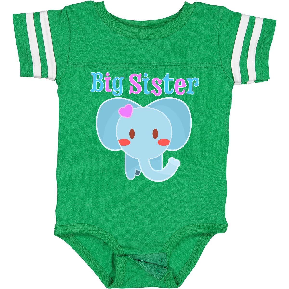 Inktastic Big Sister Elephant Baby Bodysuit - Cute Cotton Onesie for Newborns & Infants - Perfect Sibling Gift for Baby Showers & Birth Announcements