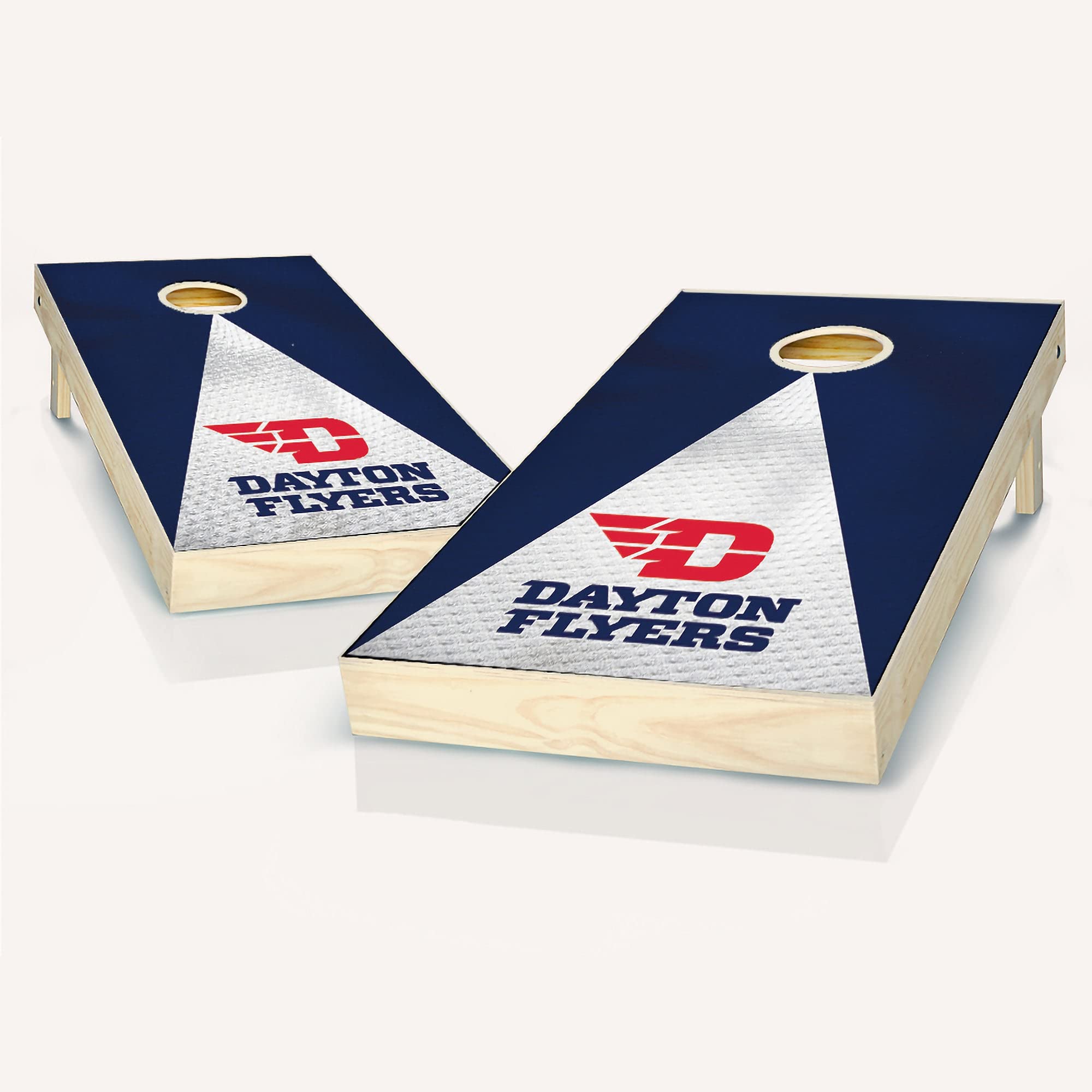 Premium Dayton Jersey Cornhole Boards Set - 2 Regulation-Sized Boards & 8 Custom Team Logo Bags | Outdoor Lawn Games, Tailgating, Backyard Parties, and BBQ Events