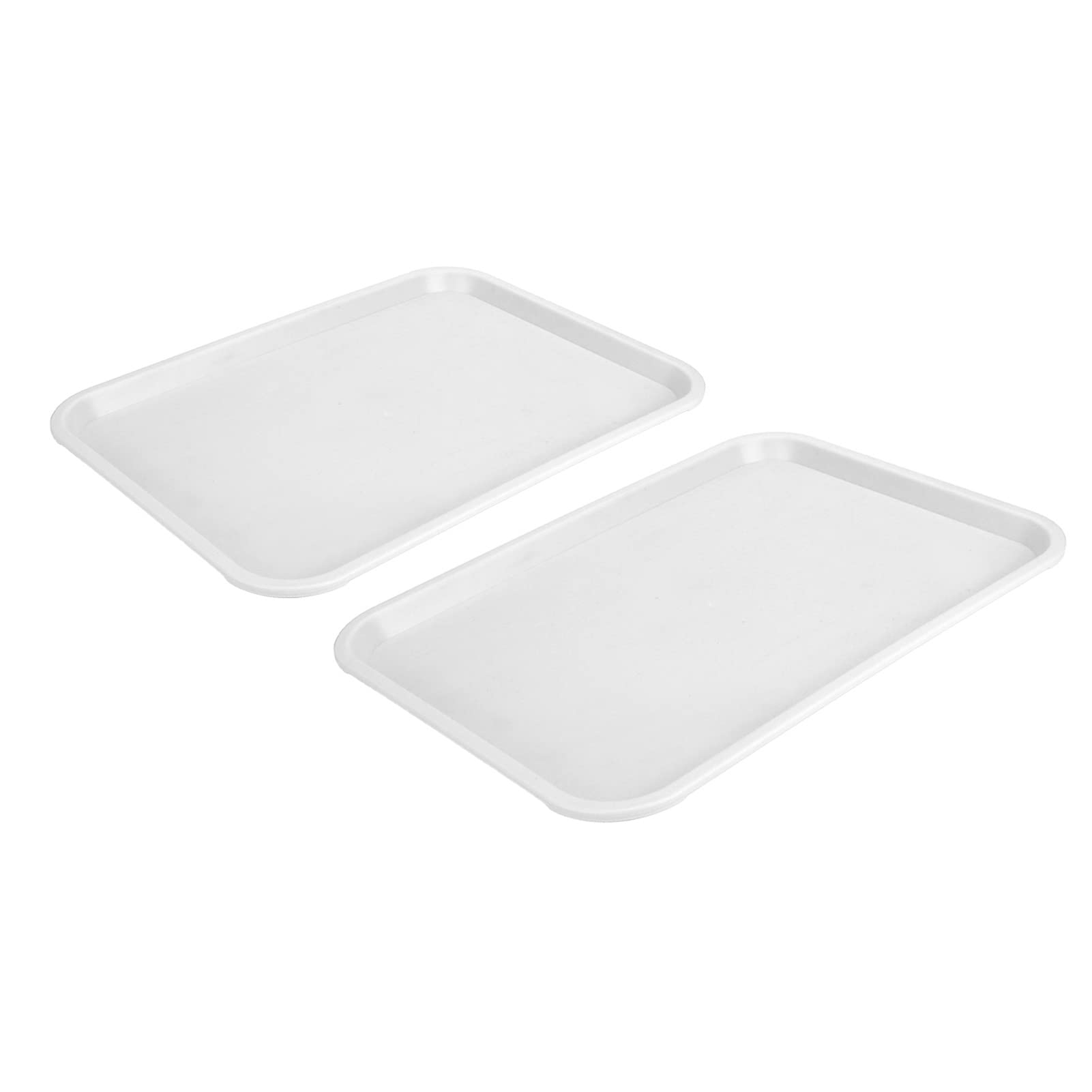 AMONIDA 2-Pack Stackable Food Serving Trays - Durable White Restaurant Trays for Buffet, Cafeteria & Home Kitchen Use - Multi-Functional Serving Dishes for Parties, Events & Commercial Food Service