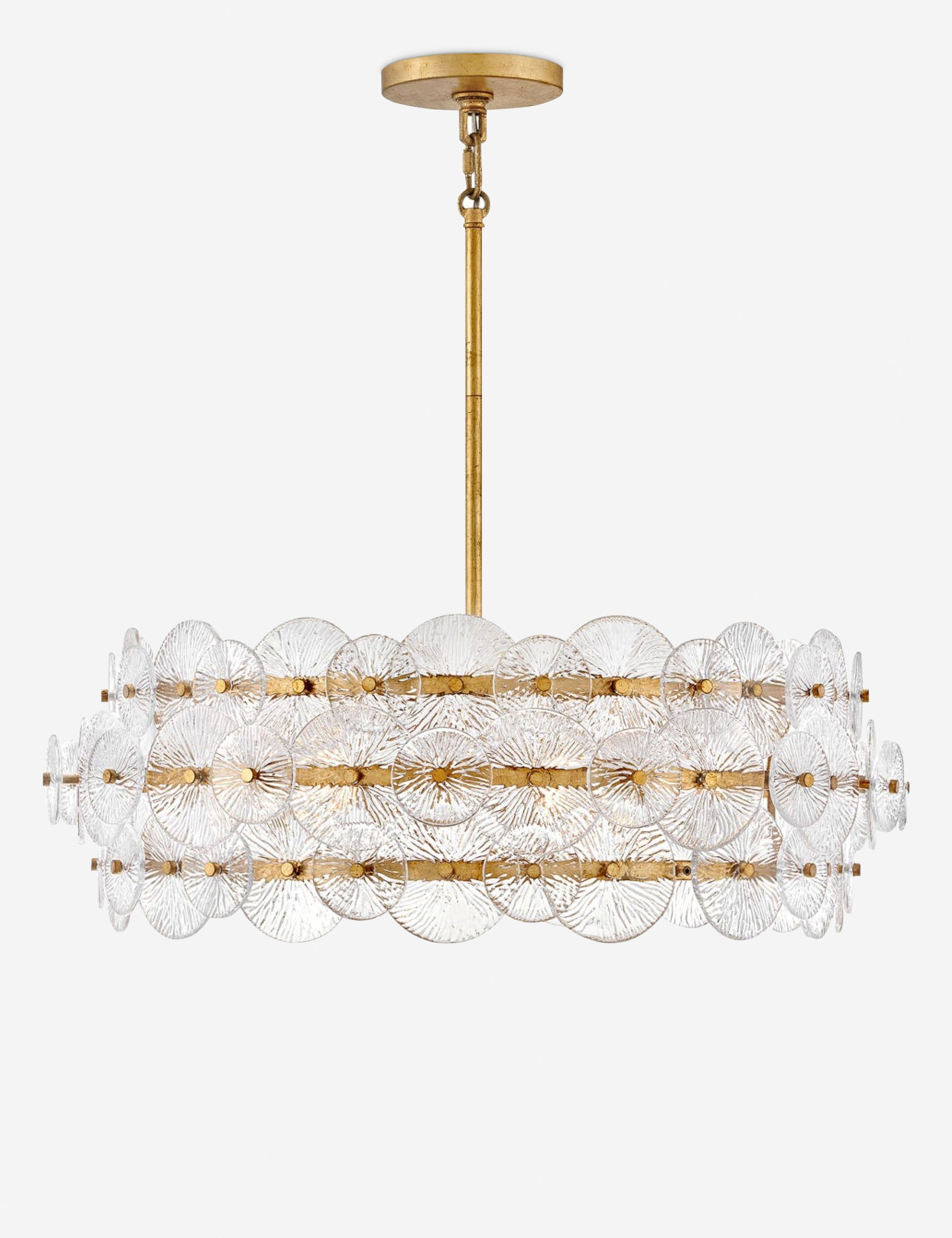 Barcelona Drum Chandelier - Modern Ceiling Light Fixture for Dining Room, Living Room & Bedroom | Elegant Pendant Lighting with Glass Shade