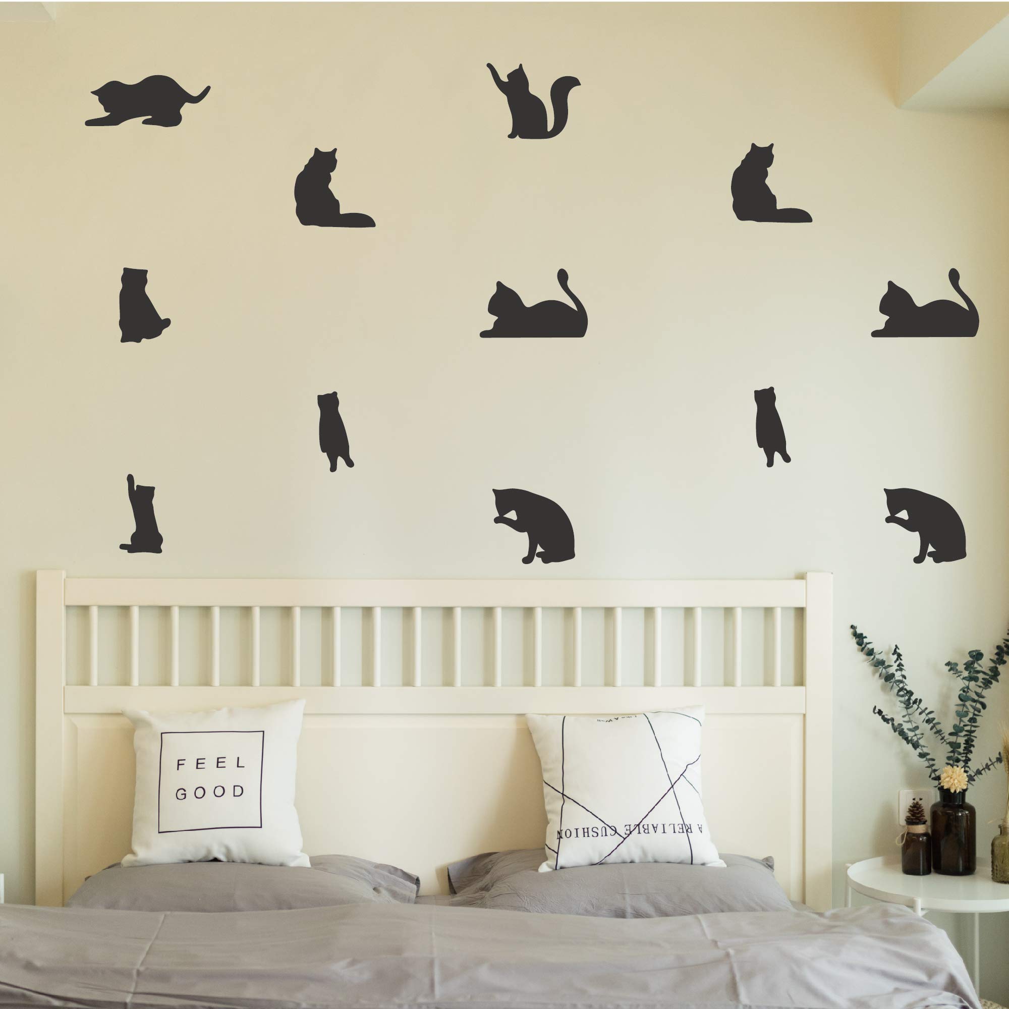 Cute Cat Wall Decals for Kids Room - Nursery & Playroom Decor