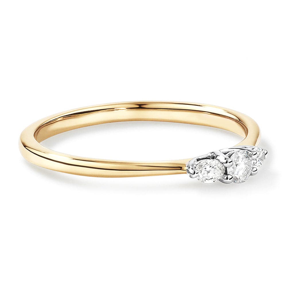 Three Stone Round Brilliant & Oval Cut Lab Grown Diamond Promise Ring for Engagement, Anniversary & Special Occasions