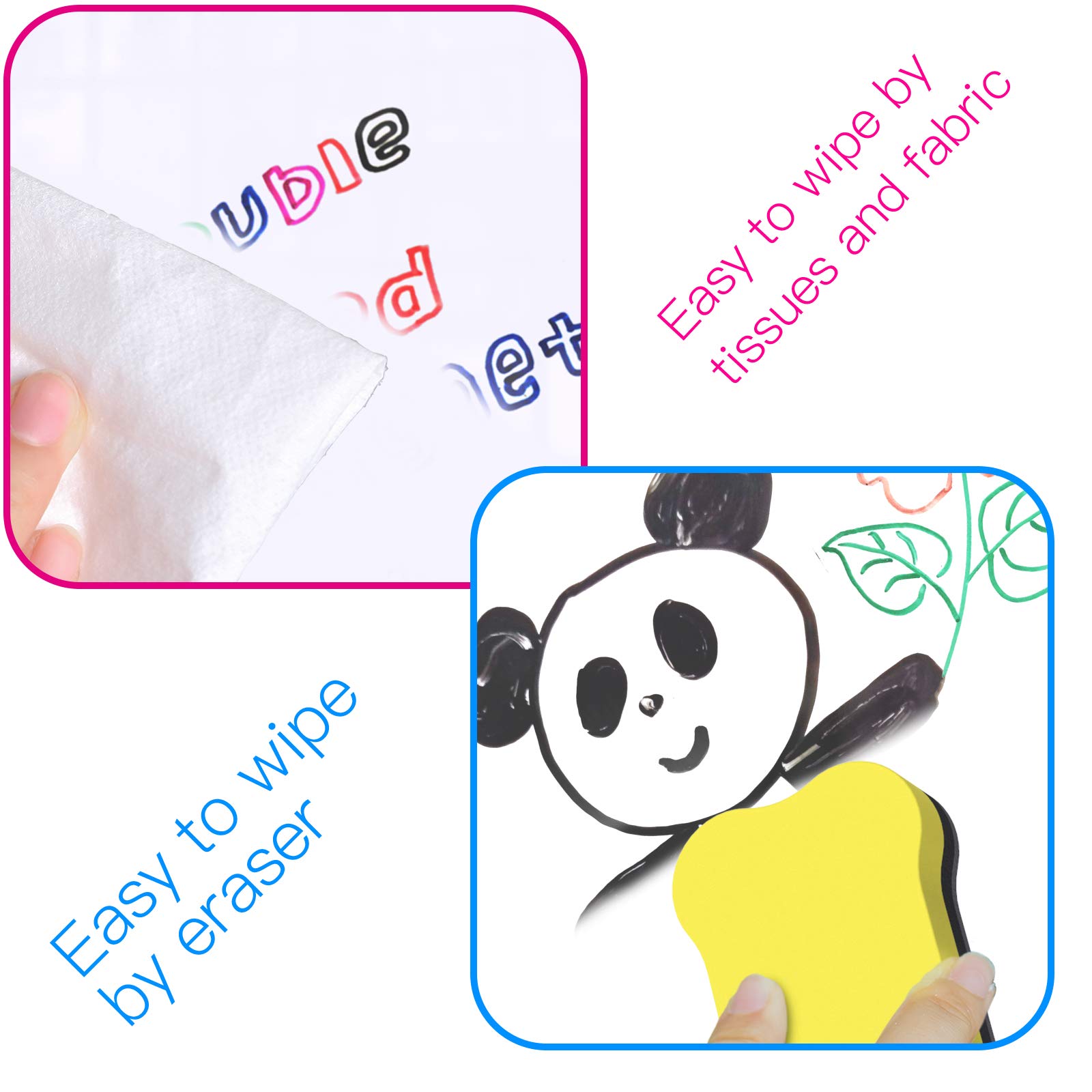 Small Dry Erase Whiteboard with Markers - Double Sided Portable White Board for Students, Home Office & School - Perfect for Notes, Reminders & Classroom Learning