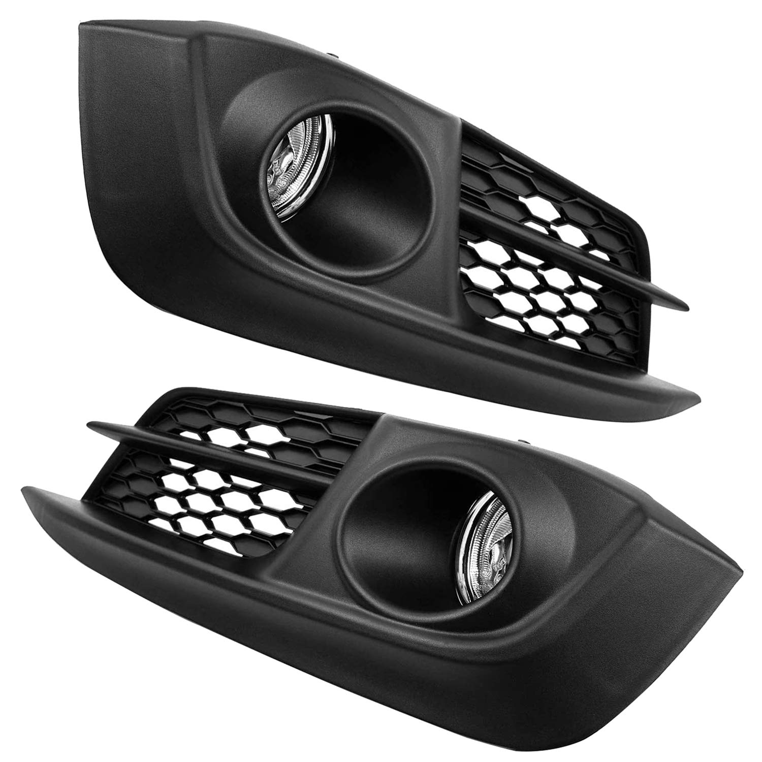 2016-2017 Honda Civic EX Fog Light Kit - OEM Style Replacement Bumper Driving Lights with Clear Lens, Switch & Wiring Harness - Perfect for Night Driving and Enhanced Visibility