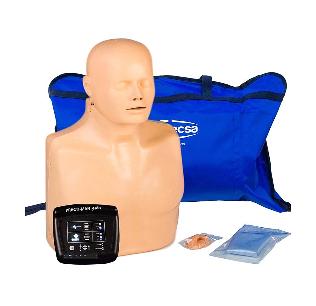 Practi-Man Plus CPR Training Manikin with Real-Time Feedback & Carry Bag – Ideal for First Aid Classes, Emergency Training & Home Practice