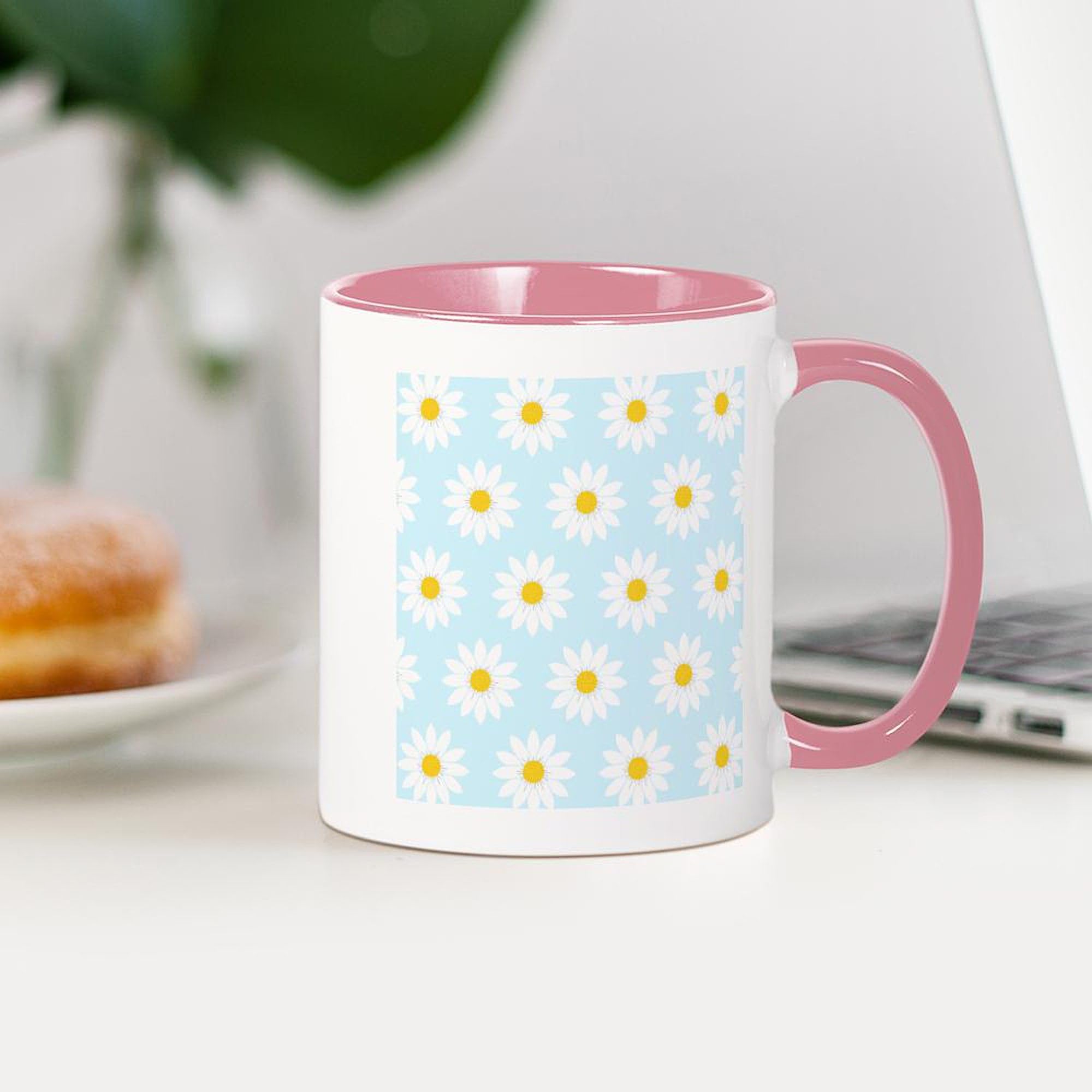 Daisies' Ceramic Coffee Mug 11 oz (325 ml) - Perfect for Home, Office & Gifts - Beautiful Floral Design for Tea, Coffee & Hot Beverages