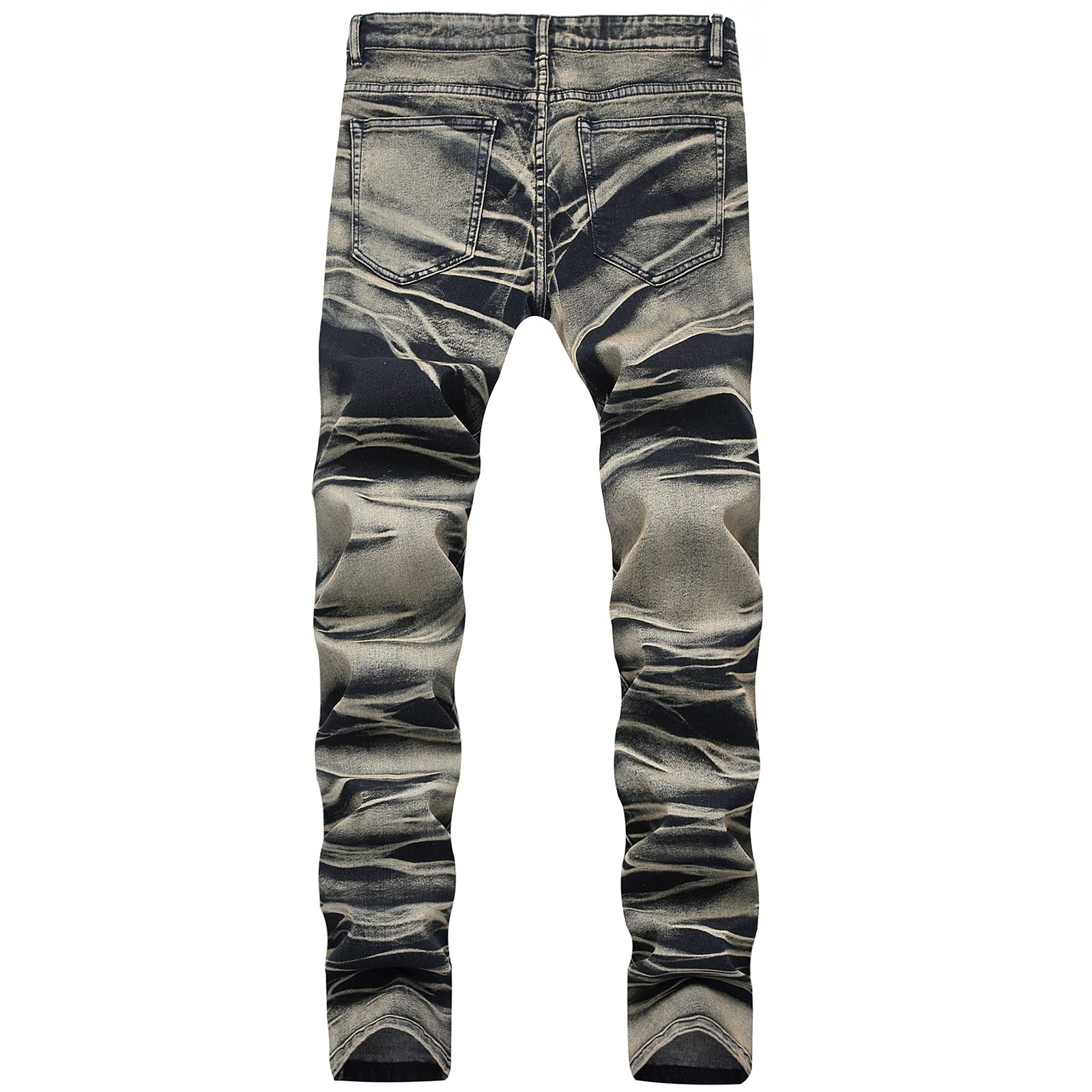 Vintage Distressed Men's Jeans - Ripped Casual Denim Pants with Frayed Hem for Work & Everyday Wear | Comfortable & Stylish Men's Trousers