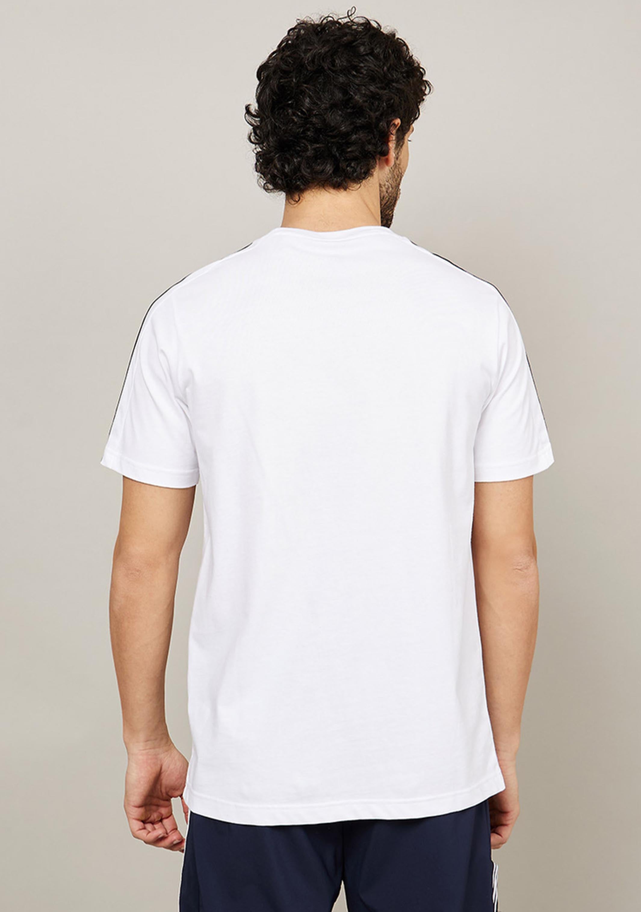 Adidas Men's ESS 3 Stripe SJ Tee - Classic Cotton T-Shirt for Casual Wear, Gym & Street Style | Comfortable Slim Fit Short Sleeve Shirt for Everyday Use