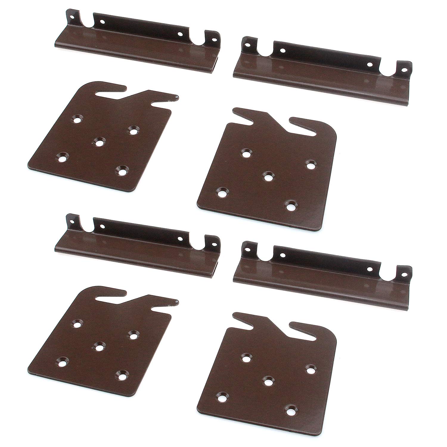 Heavy Duty Coshar Bed Frame Brackets - 2 Left & 2 Right Replacement Parts for Headboard and Footboard | Durable Metal Bed Hardware for Bedroom Furniture Assembly and Repair