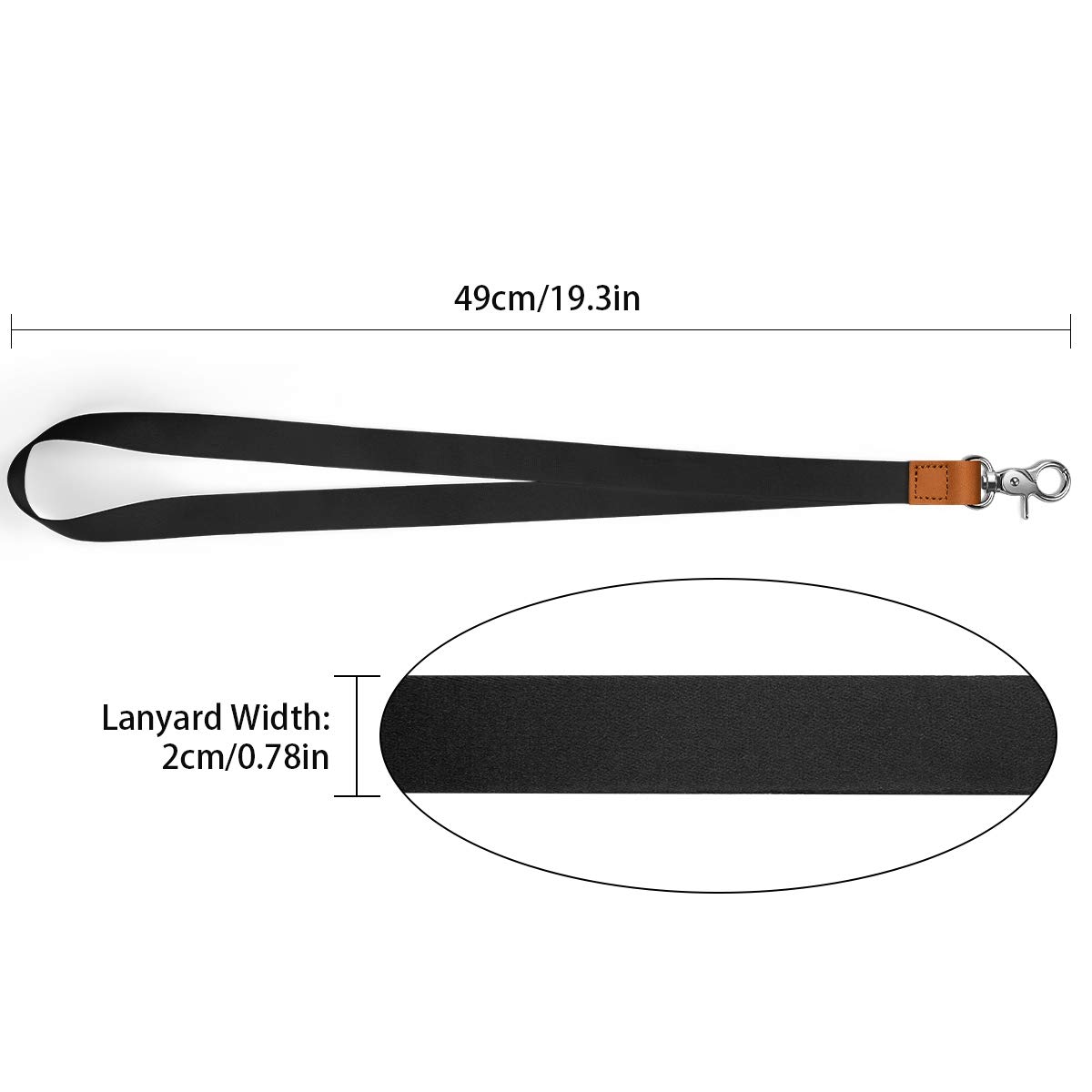 AZEAM Black Lanyard for Keys, Phone, ID Badges & Teacher Neck Strap - Durable & Adjustable for Work, School & Events (14 Color Options)