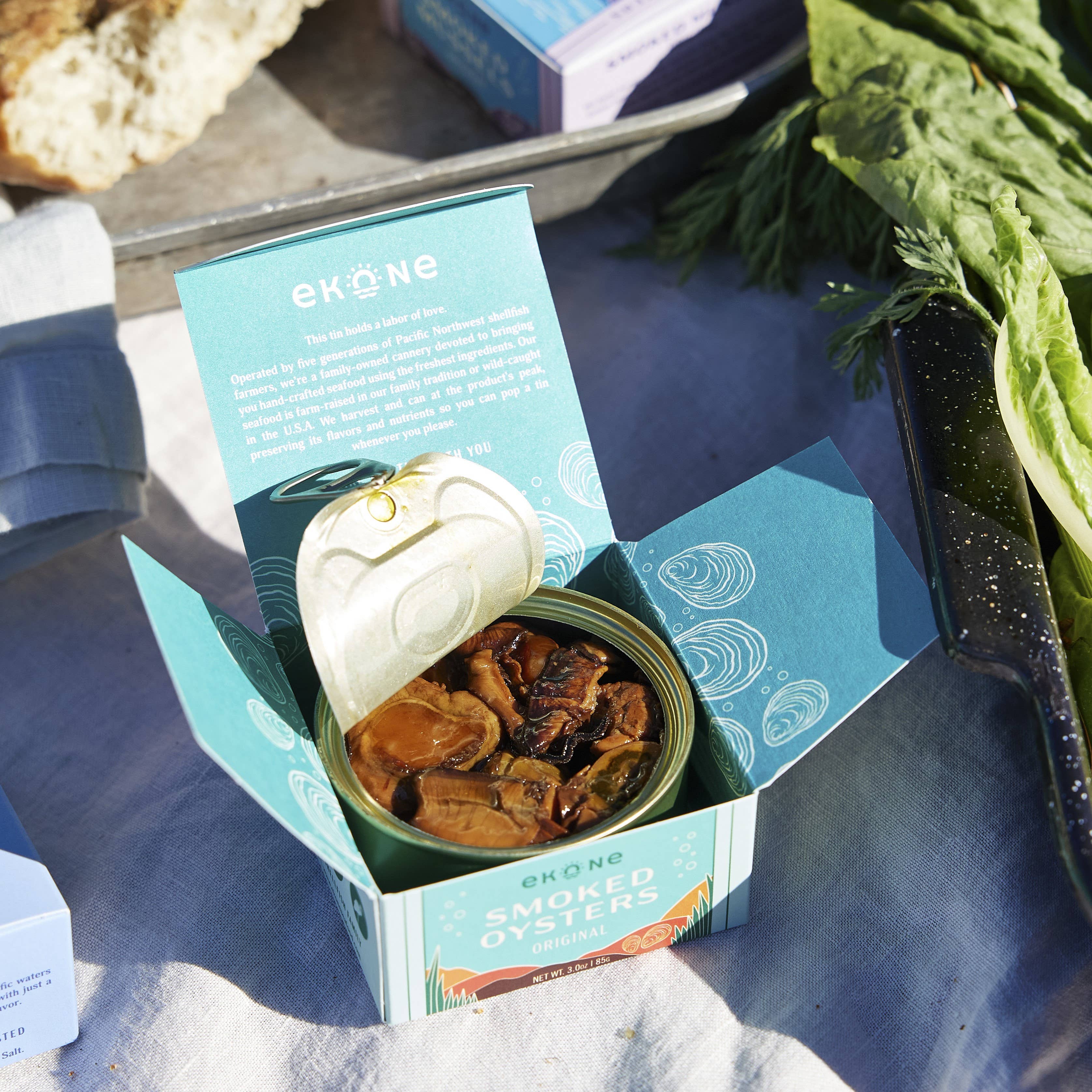 Premium Ekone Original Smoked Oysters in Olive Oil - Wild Caught, Gourmet Canned Seafood for Salads, Pasta & Charcuterie Boards | Perfect for Camping & Pantry Stock