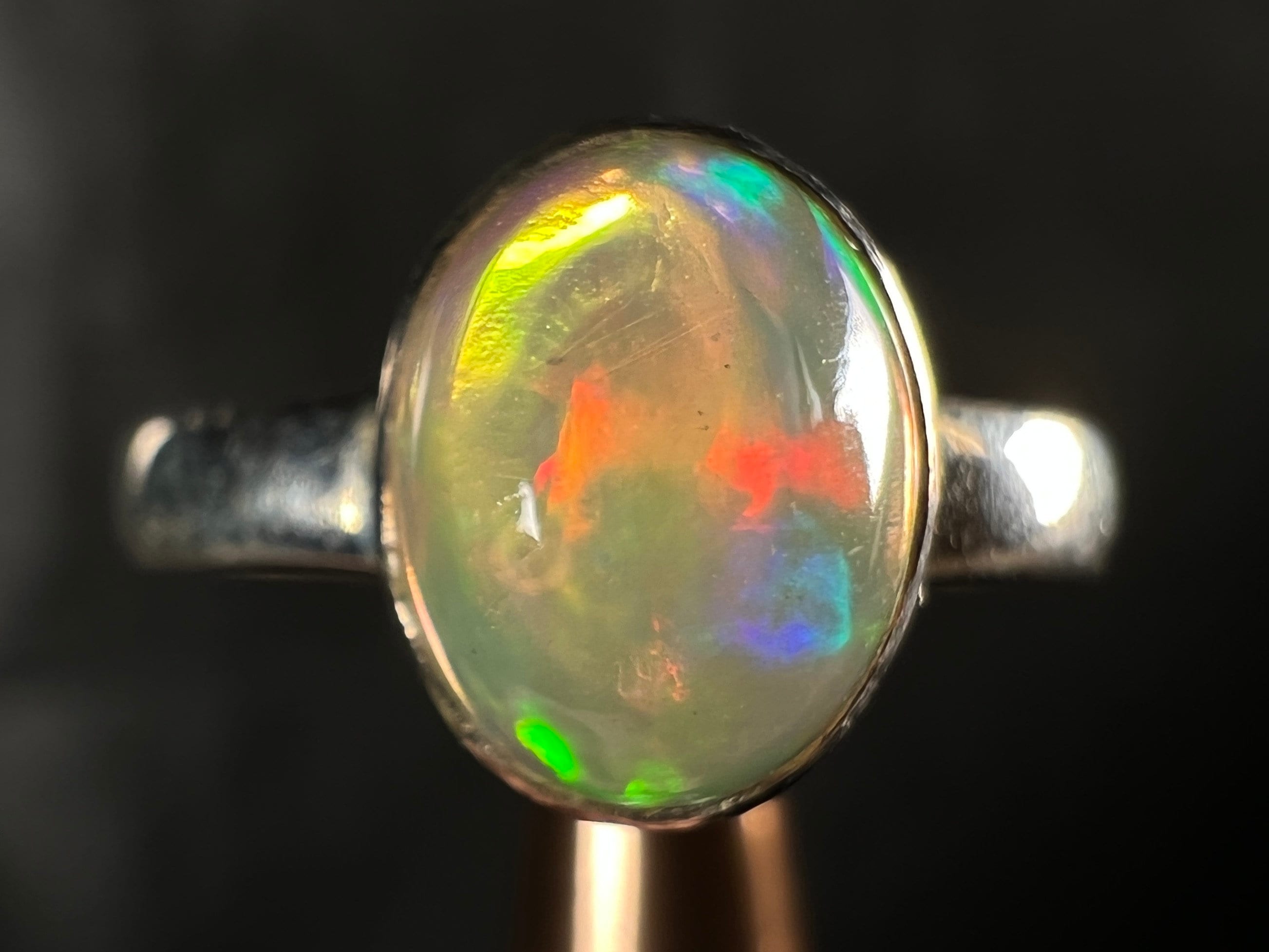 Elegant Sterling Silver Opal Ring - Size 6, Dainty Welo Opal Jewelry for Women | Perfect for Weddings, Anniversaries & Everyday Wear (51746)