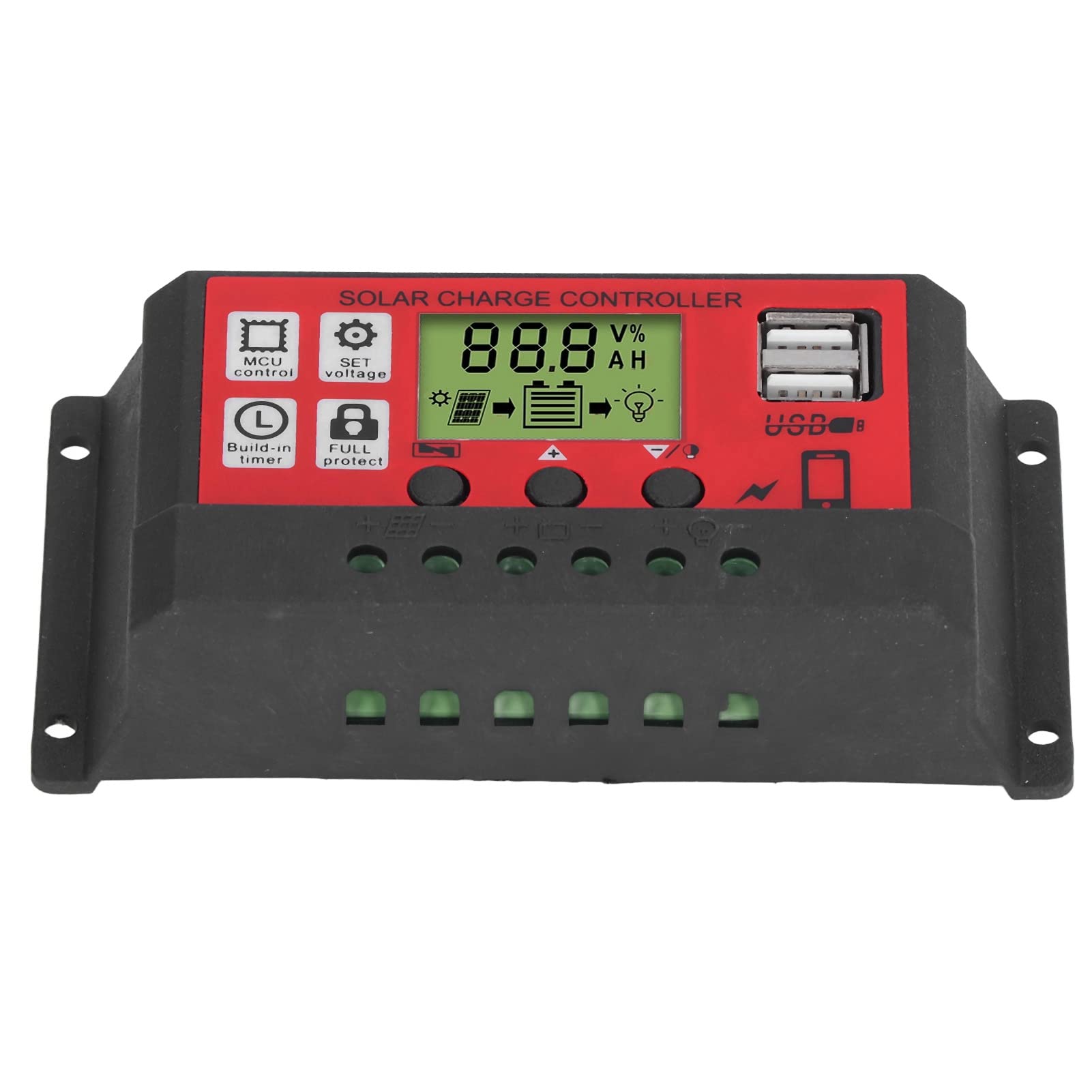 Okuyonic 20A PWM Solar Controller - ABS Short Circuit Protection for Smart Home & Off-Grid Power