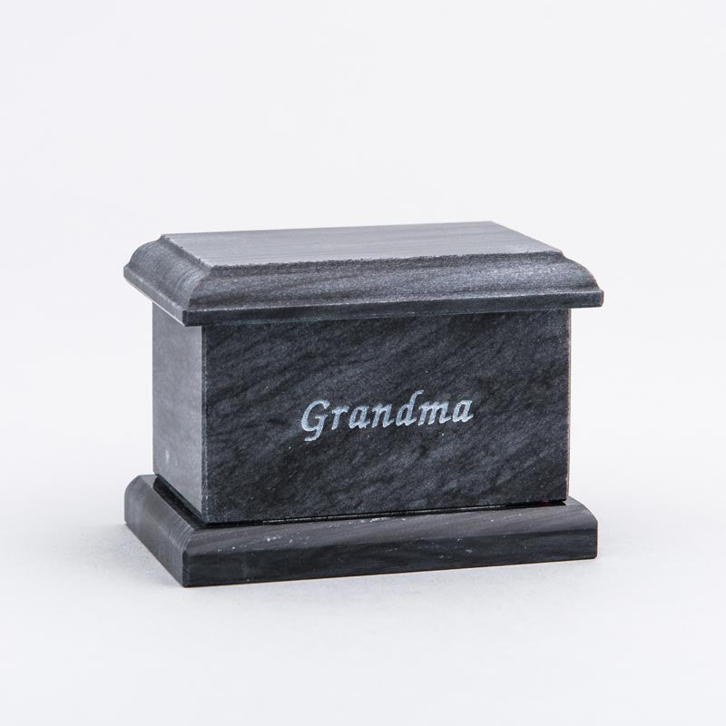 Evermore Rectangle Natural Marble Keepsake Urn in Black - Elegant Memorial Urn for Ashes, Perfect for Home Display or Memorial Services