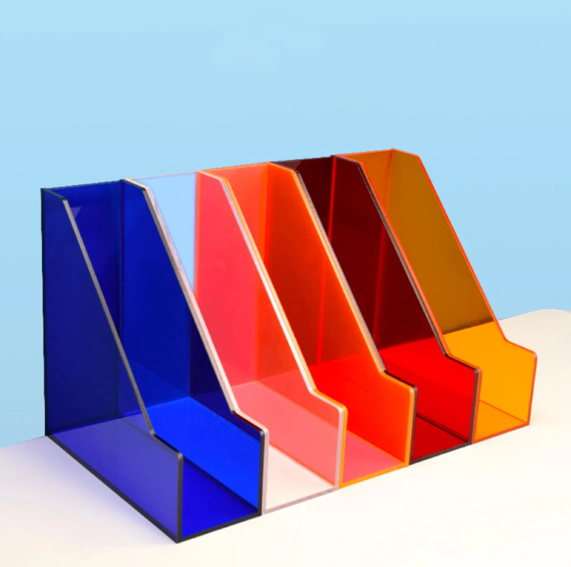 Prism Pop Acrylic File Organizer - Colorful Desktop Document Holder for Office, School & Home Organization - Perfect for Bills, Papers, Letters & Stationery Storage