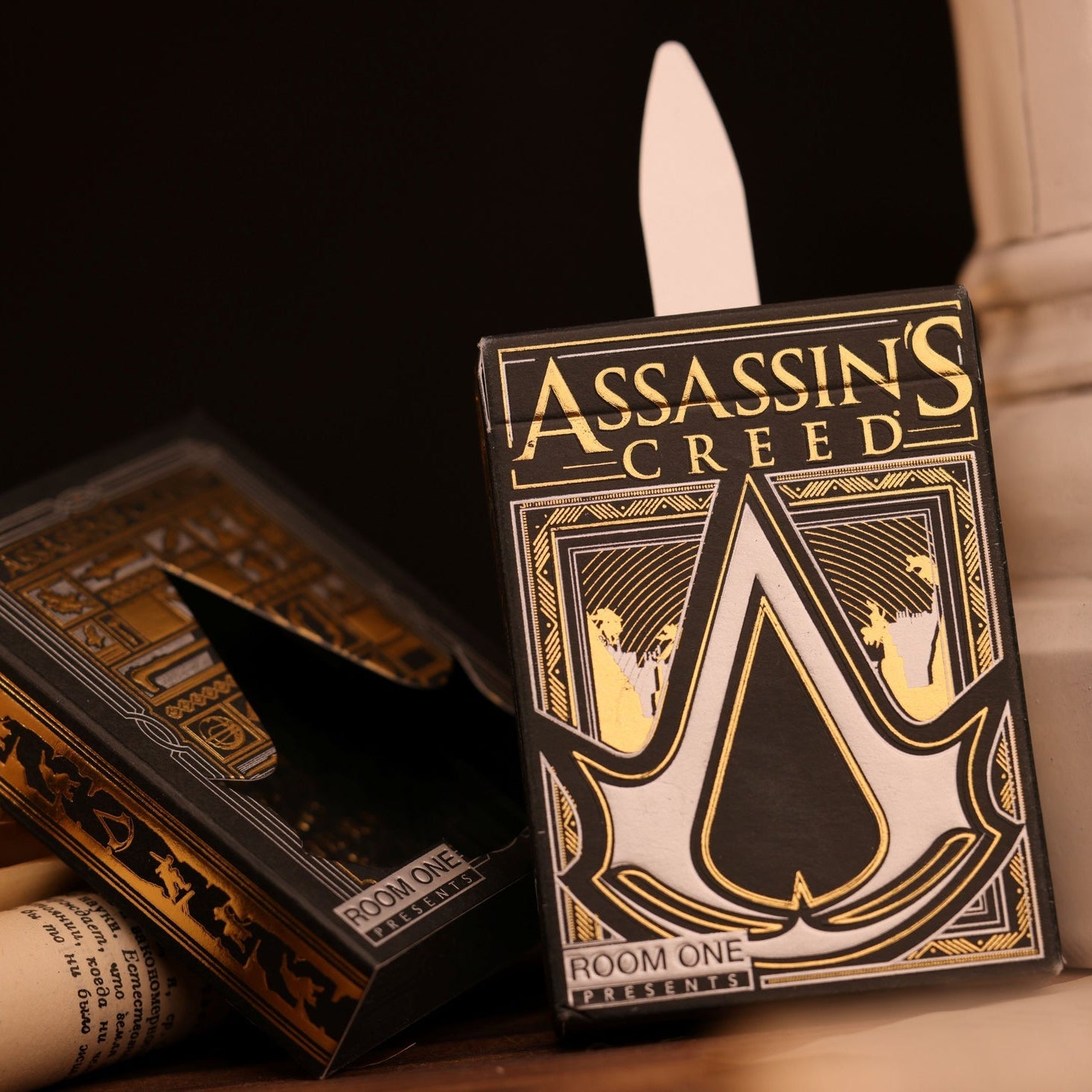 Assassin's Creed Black Hidden Blade Edition Playing Cards - Premium Collectible Card Deck for Game Fans & Card Collectors - Perfect for Game Nights, Gifts, and Cosplay Accessories