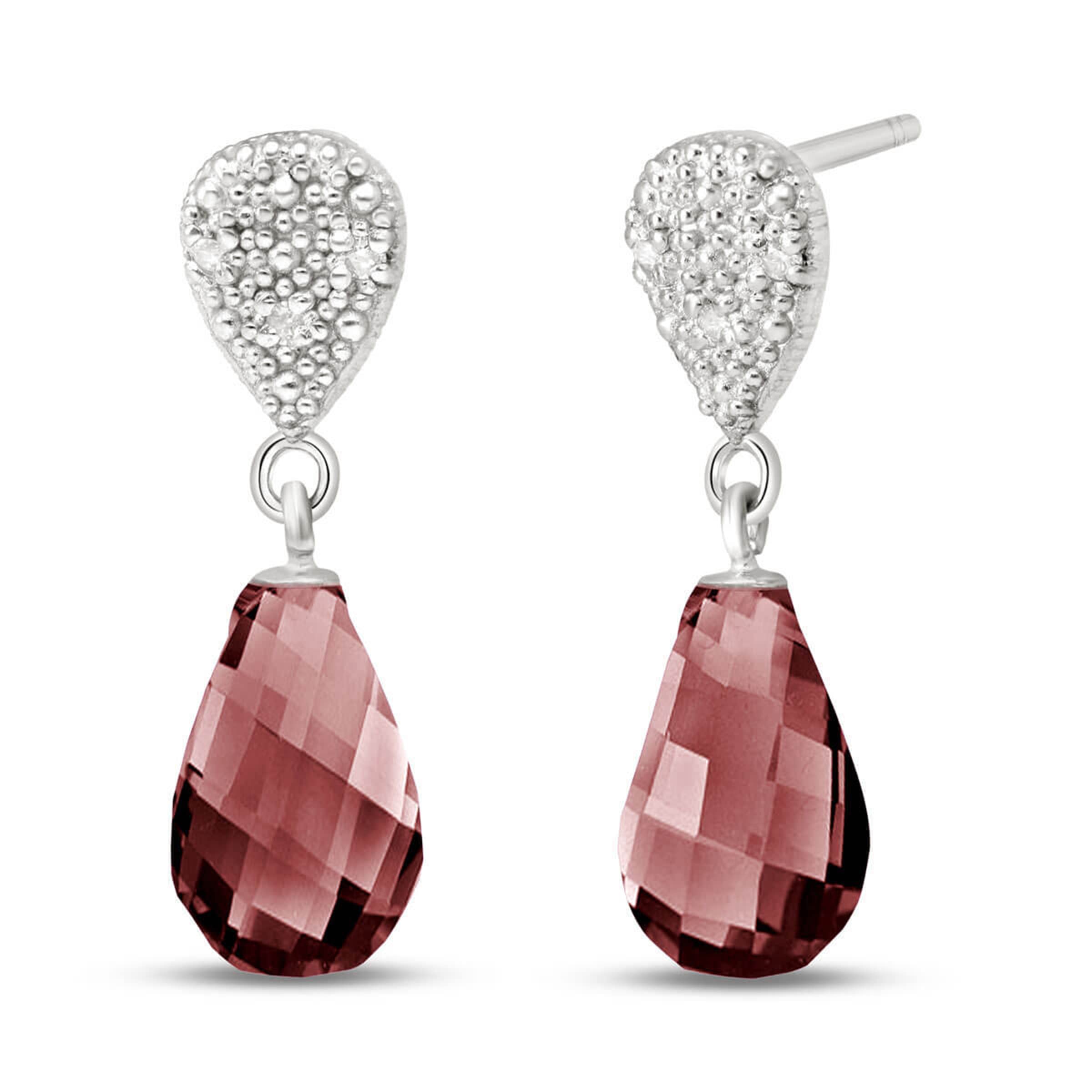 14K Solid Gold Earrings with Diamonds & Garnets - GG Galaxy Gold Collection | Elegant Jewelry for Women, Gift for Her, Wedding, Anniversary & Special Occasions