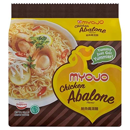 Myojo Instant Noodles Variety Pack - Chicken Abalone Flavor (79g x 5) | 4-Pack Japanese Ramen | Quick & Easy Meal for Office Lunch, College Dorm, or Late Night Snack
