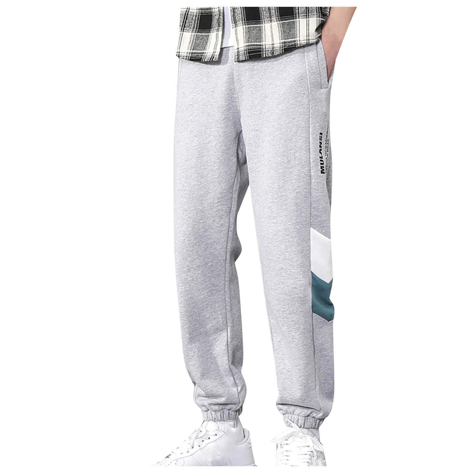 Men's Casual Letter Print Pocket Sweatpants - Golf & Lounge Cropped Khaki Pants for Everyday Comfort | Perfect for Workouts, Running Errands & Relaxing at Home