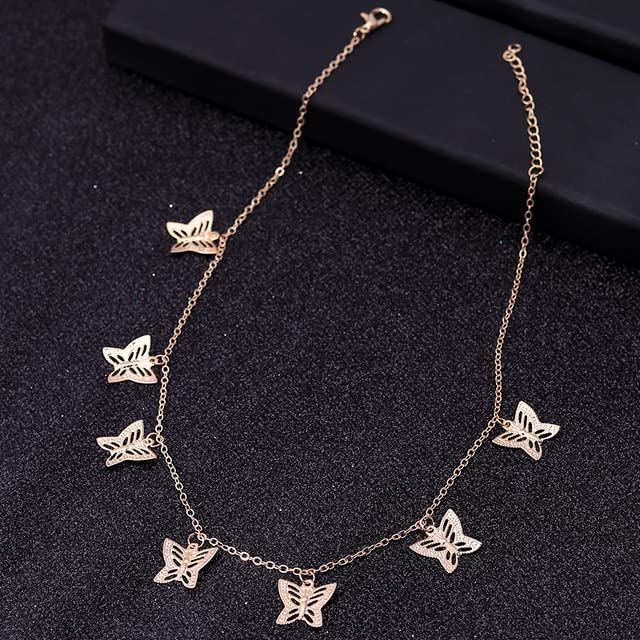 Butterfly Star Chain Necklace for Women - Dainty Gold & Silver Clavicle Jewelry - Perfect for Casual Wear, Date Night & Gift Giving