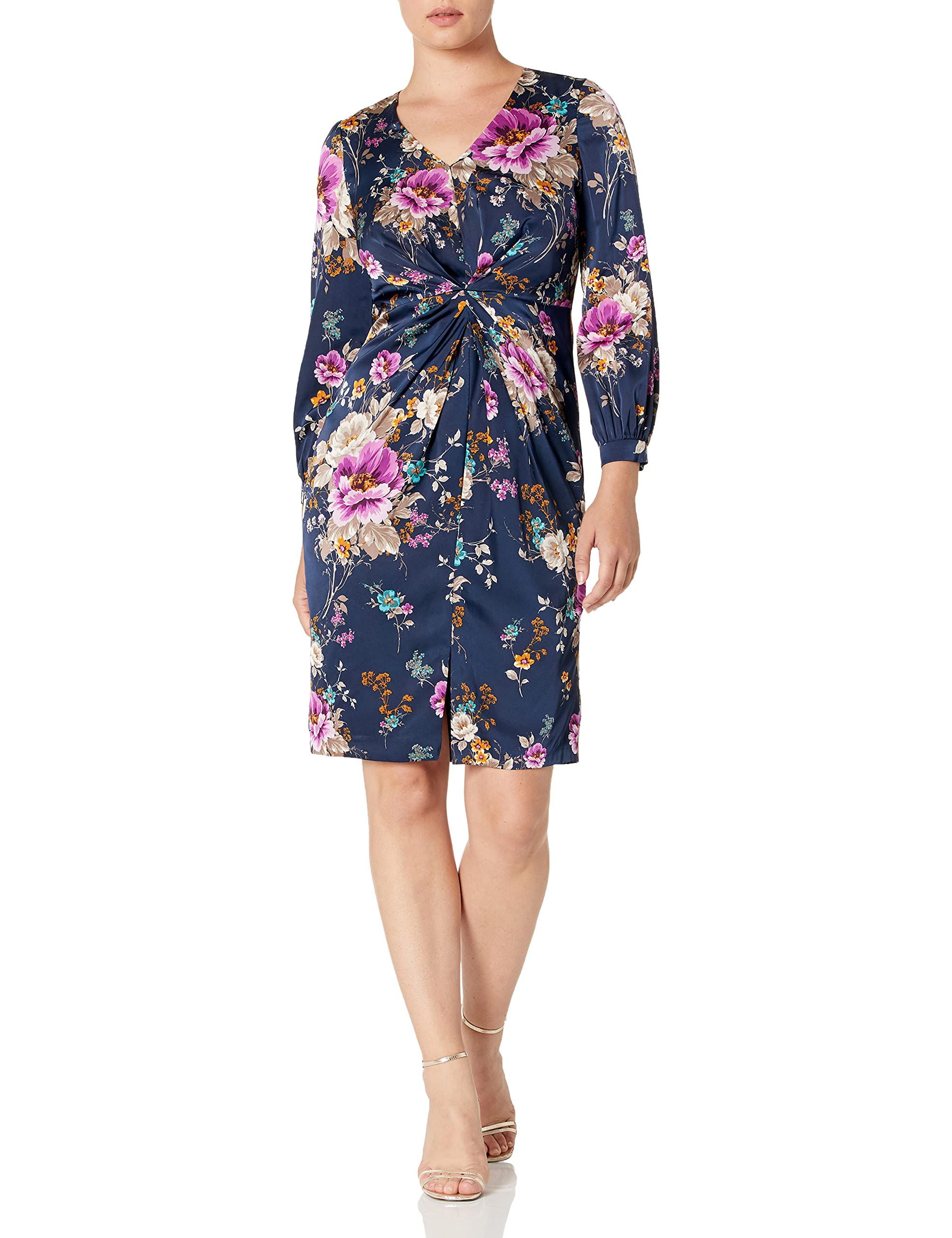Maggy London Carmen Petite Wrap Dress for Women - Flattering Wrap Style, Adjustable Waist Tie, Perfect for Work, Date Night & Special Occasions
