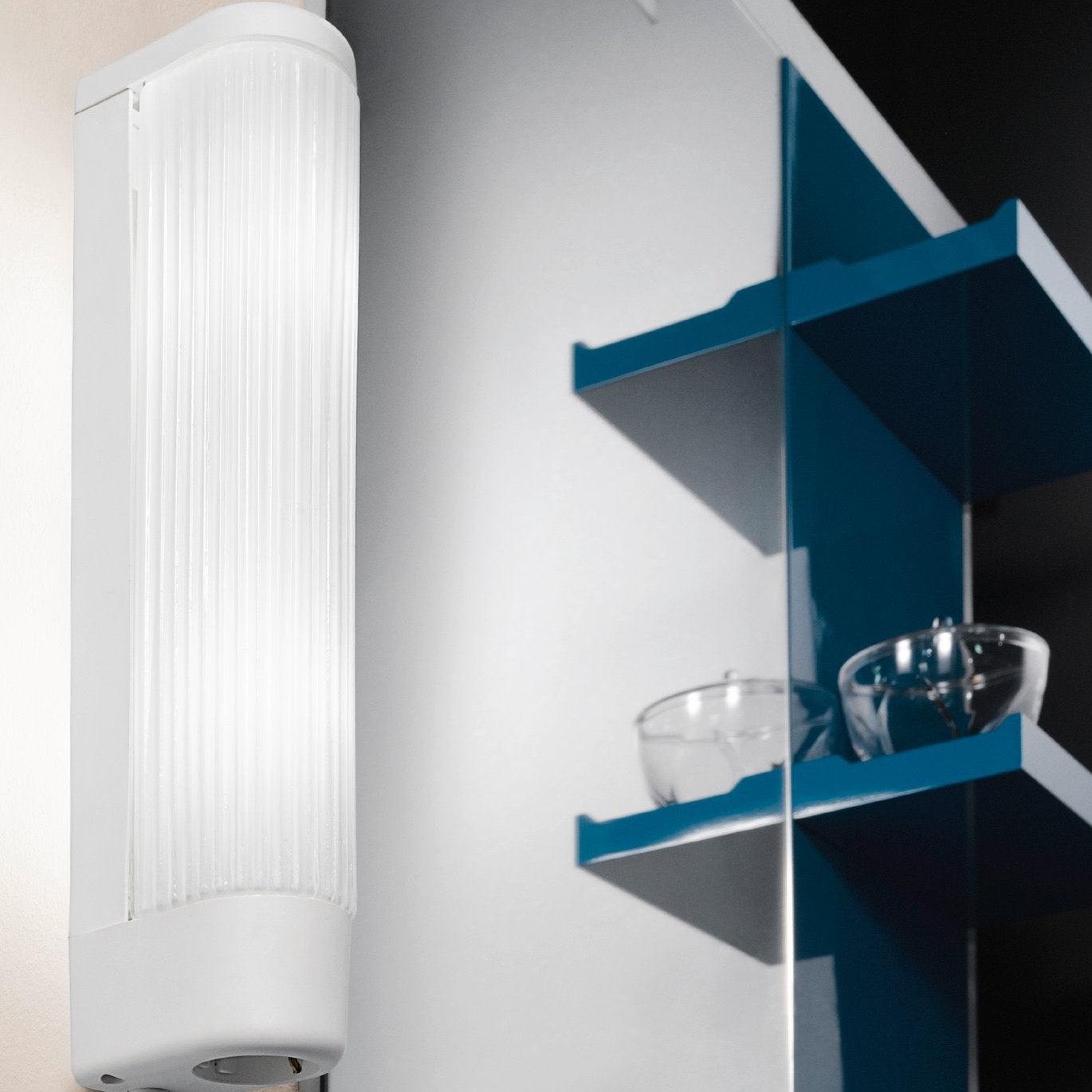 Eglo Bari 1 IP20 Ribbed Glass Bathroom Wall Light - Modern Mirror Lighting Fixture for Vanity, Powder Room & Spa Decor - Waterproof LED Bath Light for Home & Hotel Use