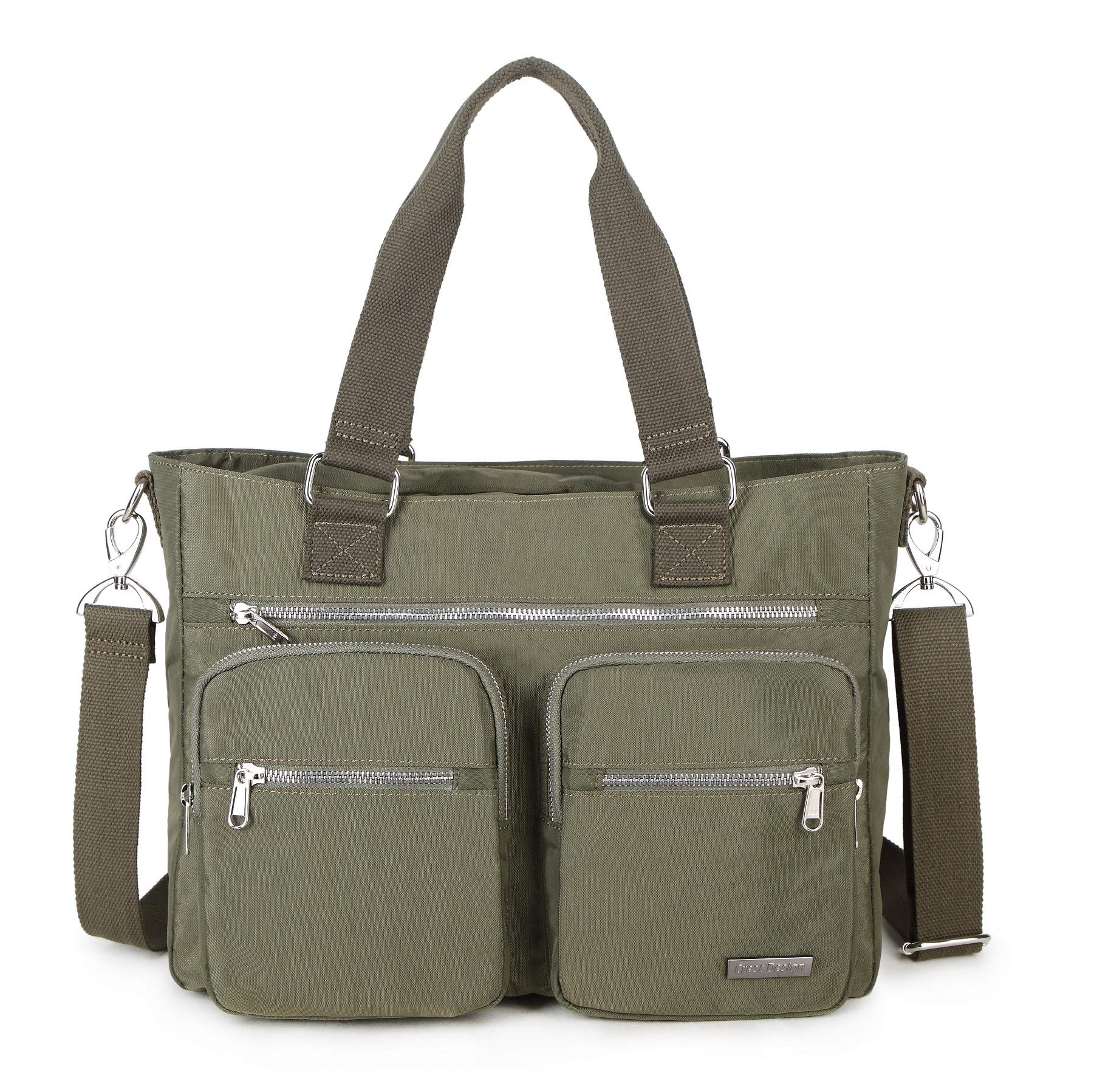 Stylish Nylon Laptop Shoulder Bag for Women - Lightweight Work Tote with Multiple Pockets for Teachers, Nurses, Professionals - Perfect for Office, Travel & Daily Commute