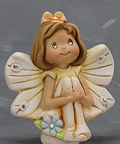 3.5 Inch Ceramic Bisque Sitting Fairy Figurine - Ready to Paint DIY Craft for Home Decor, Fairy Garden, and Gift Ideas
