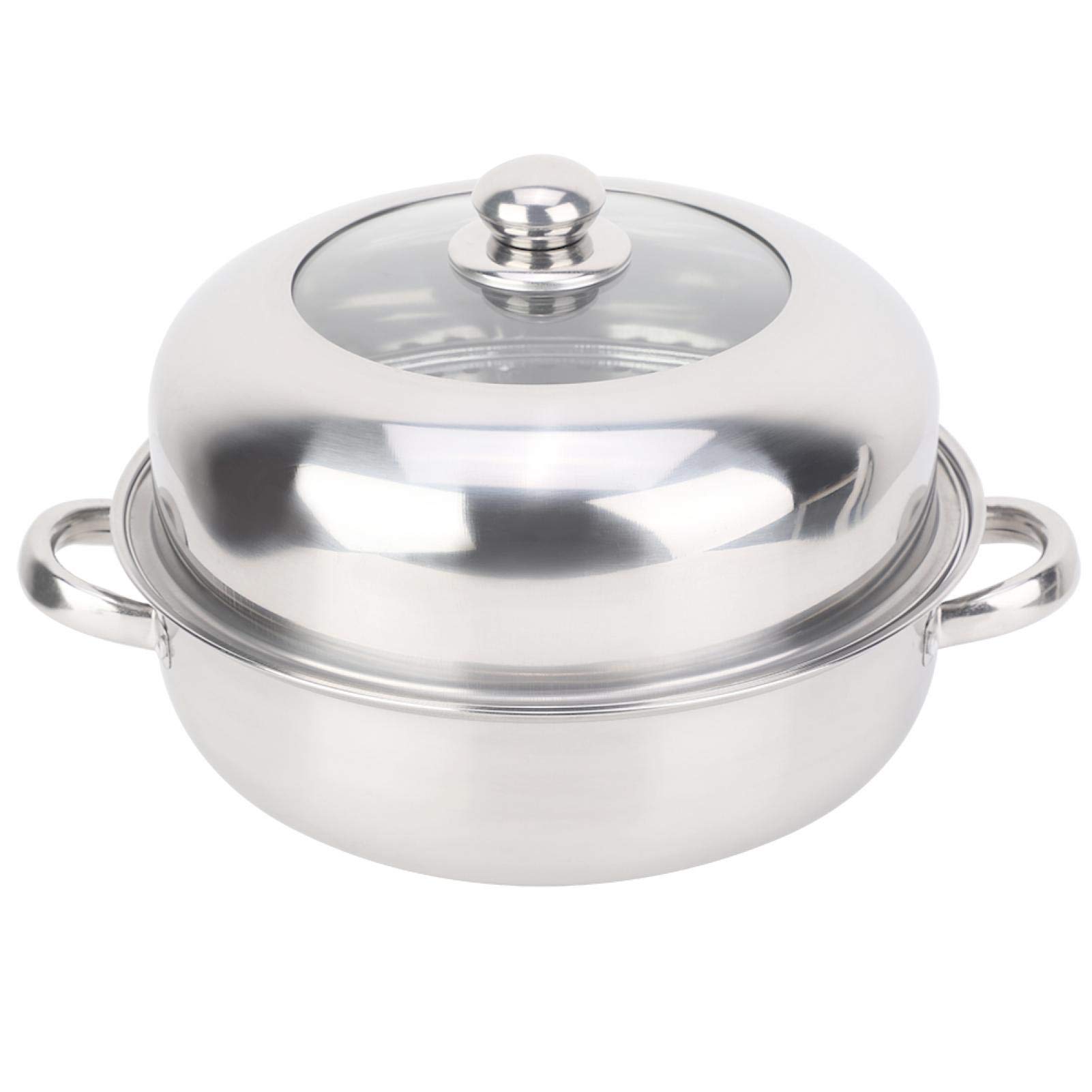 Strnek 28cm Stainless Steel Steamer Pot - Single Layer Induction Cooker Safe Soup Pot & Food Steamer for Hot Pot, Cooking & Meal Prep | Durable Kitchen Cookware for Home & Restaurant Use