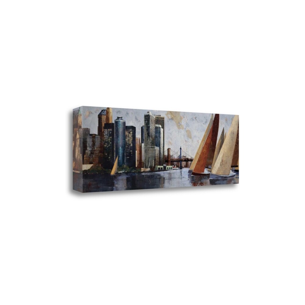 Arriving At Manhattan By Marti Bofarull - Premium Giclee Art Print on Gallery Wrapped Canvas - Wall Decor for Living Room, Office & Bedroom