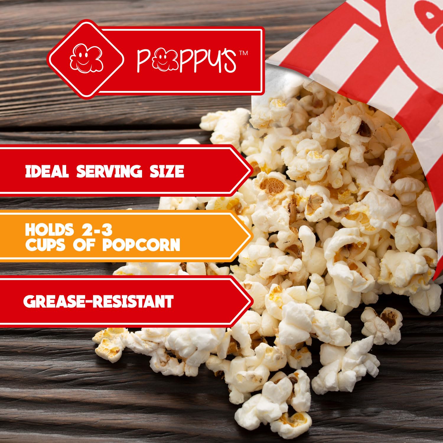 Poppy's Paper Popcorn Bags - 1000 Pack 1oz Commercial-Grade Popcorn Containers | Bulk Popcorn Machine Accessories for Movie Theaters, Carnival Snack Stands & Home Theater Nights | Perfect for Concession Stands, Birthday Parties & Family Movie Nights